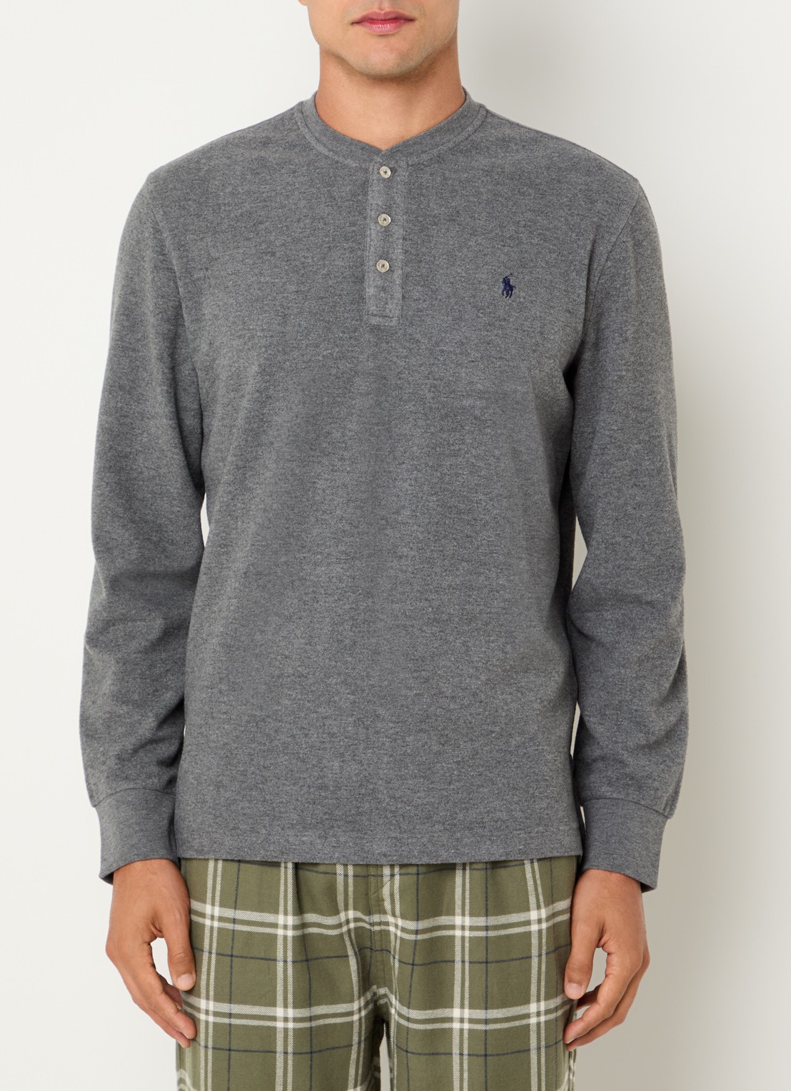 Ralph Lauren Pyjama top met logoborduring - detail 2 grijs