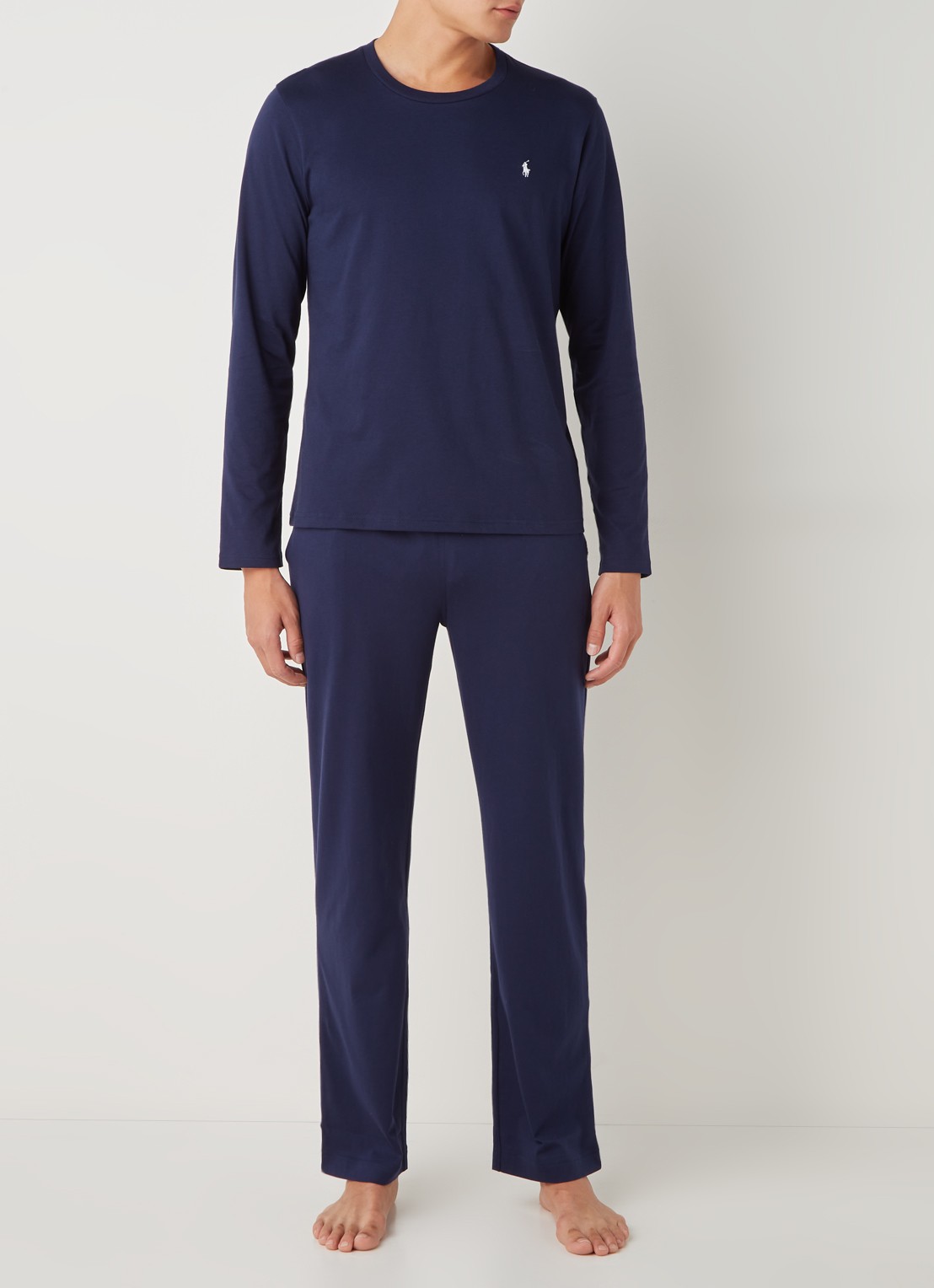 Ralph Lauren Pyjamabroek met logo - voorkant 5 donkerblauw