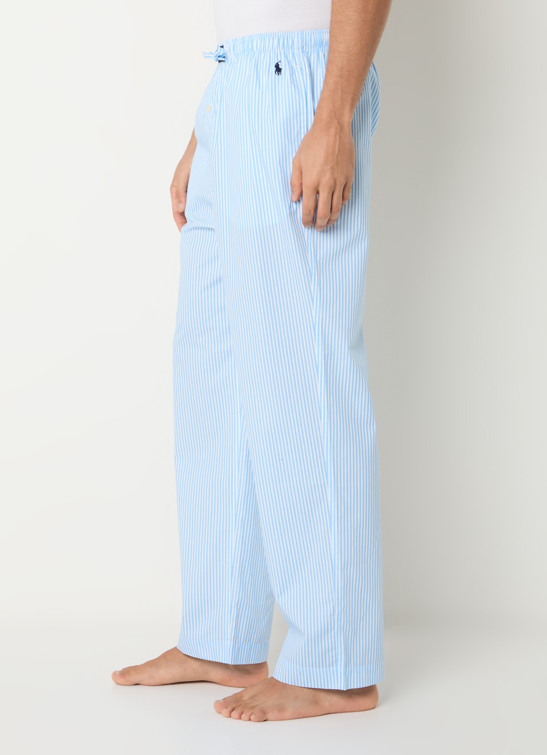 Ralph Lauren Pyjamabroek met logoprint en steekzakken - detail 3 lichtblauw
