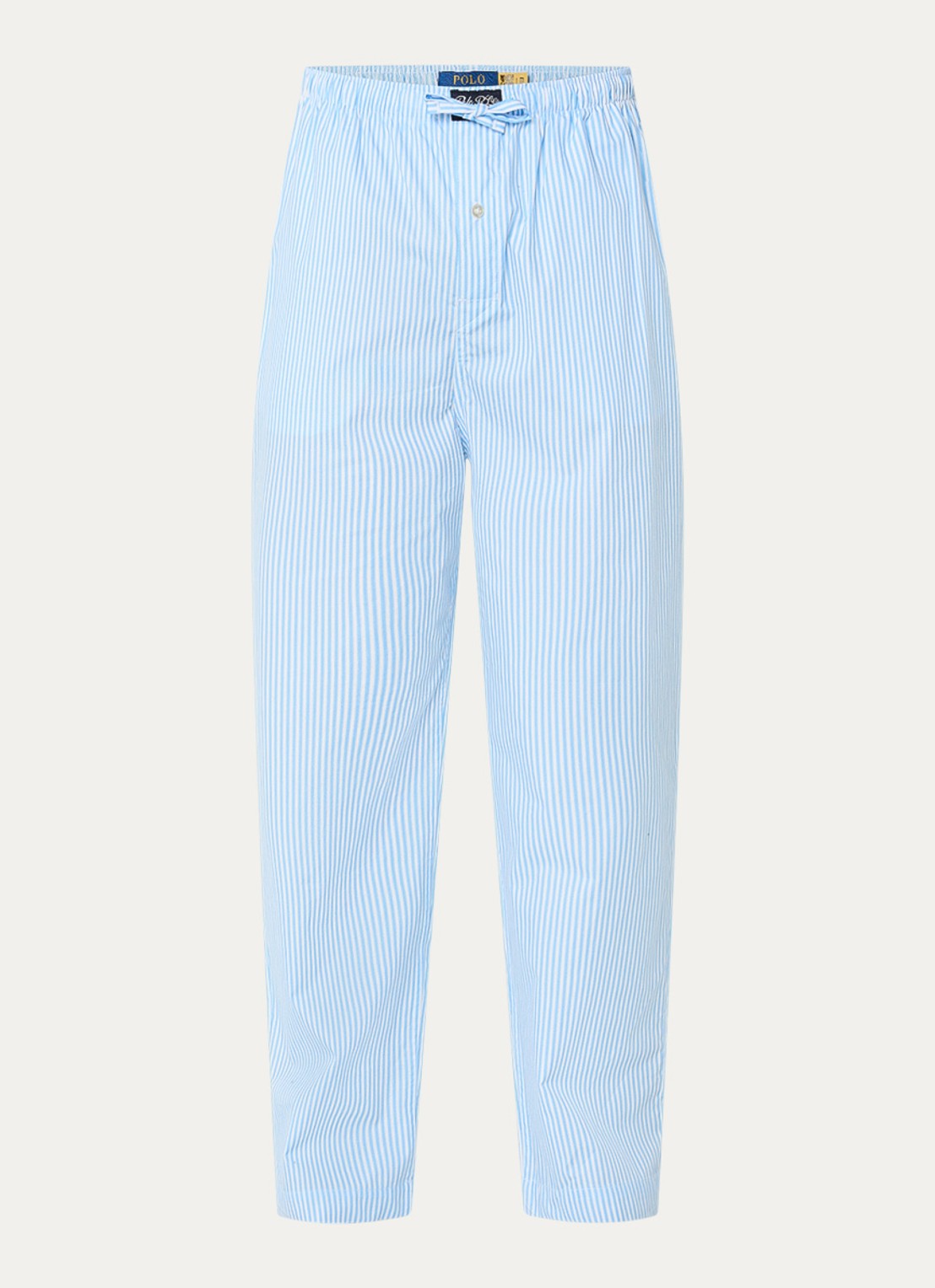 Ralph Lauren Pyjamabroek met logoprint en steekzakken - voorkant 4 lichtblauw