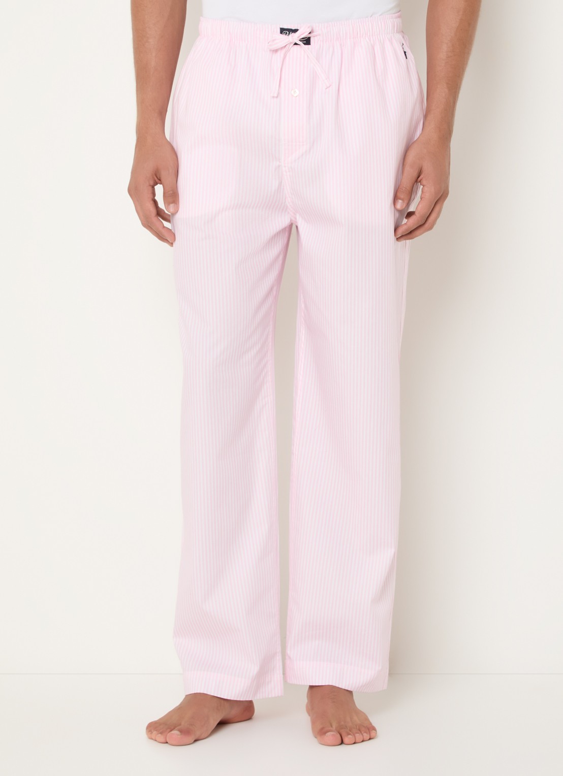 Ralph Lauren Pyjamabroek met logoprint en steekzakken - detail roze