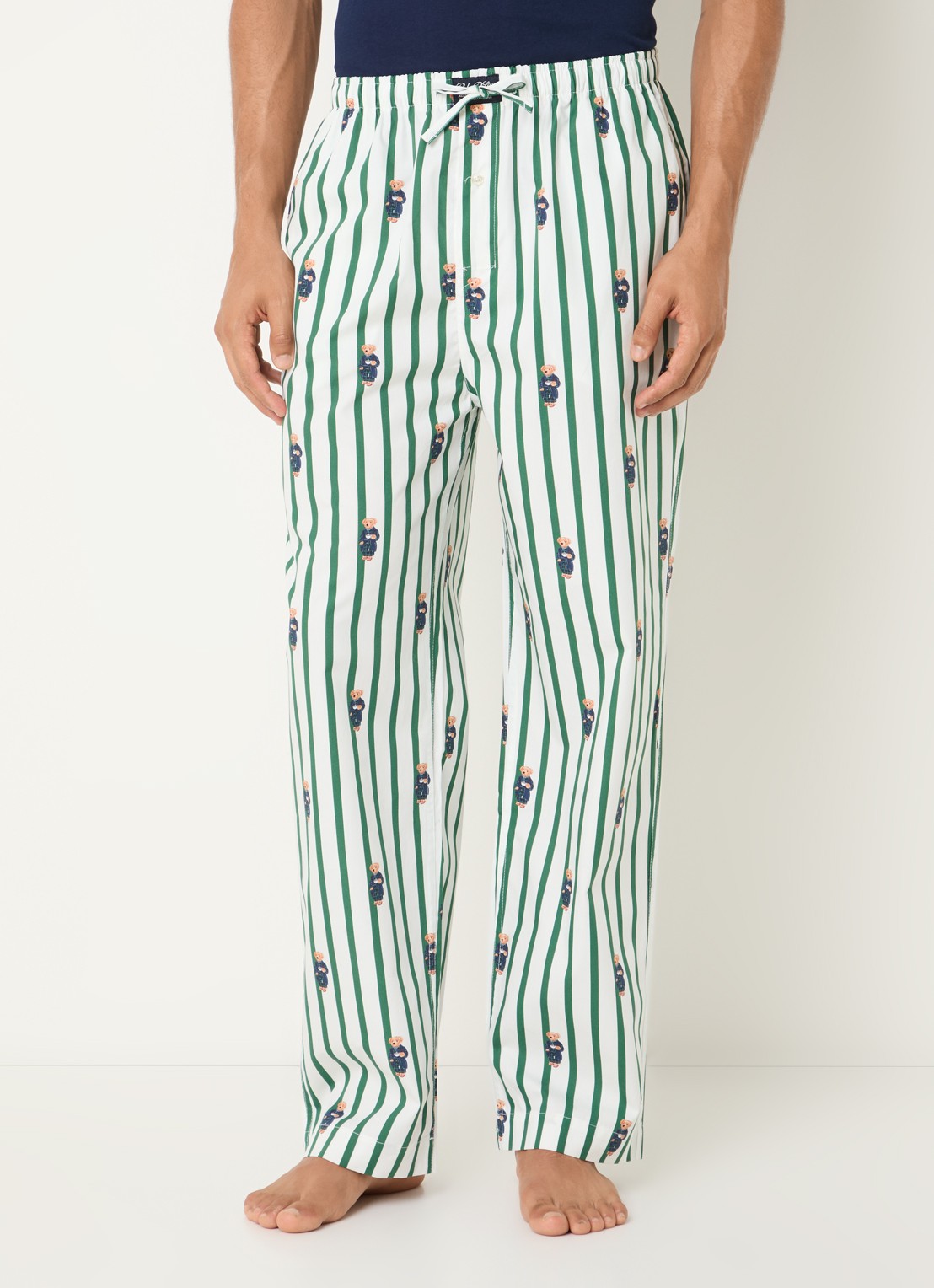 Ralph Lauren Pyjamabroek met logoprint en steekzakken - detail 3 mosgroen