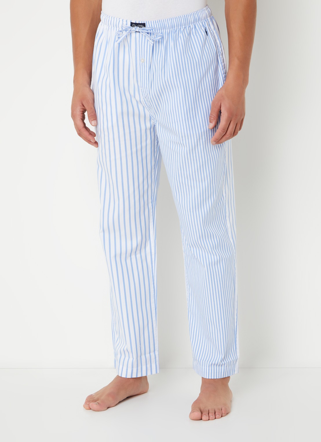 Ralph Lauren Pyjamabroek met logoprint en steekzakken - detail 2 blauw
