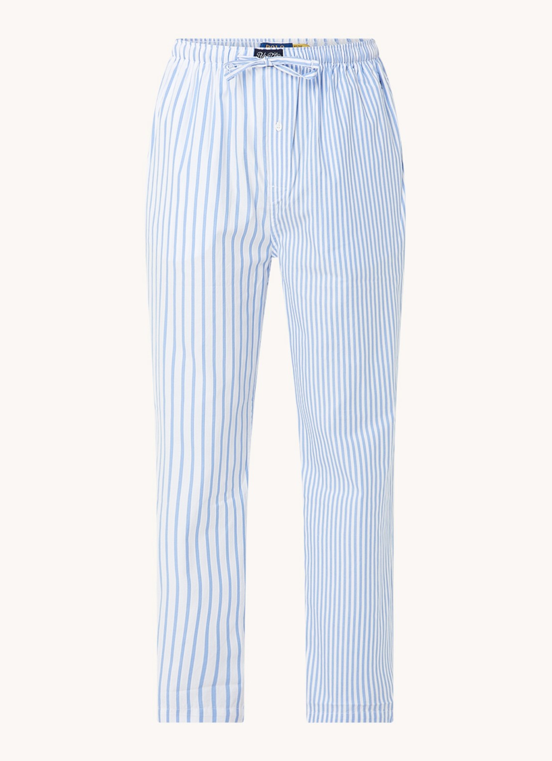 Ralph Lauren Pyjamabroek met logoprint en steekzakken - voorkant 4 blauw