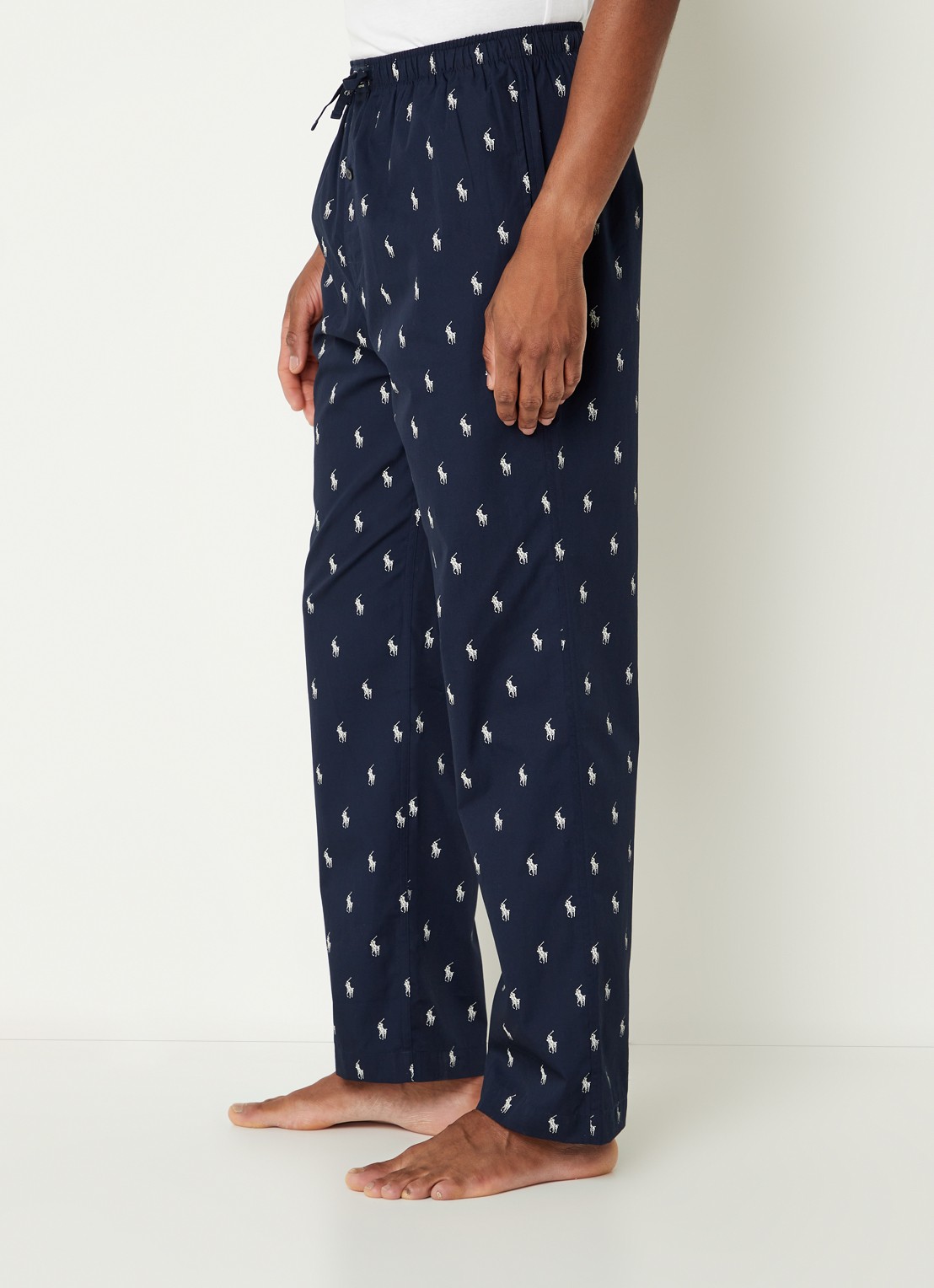 Ralph Lauren Pyjamabroek met logoprint en steekzakken - detail 5 donkerblauw