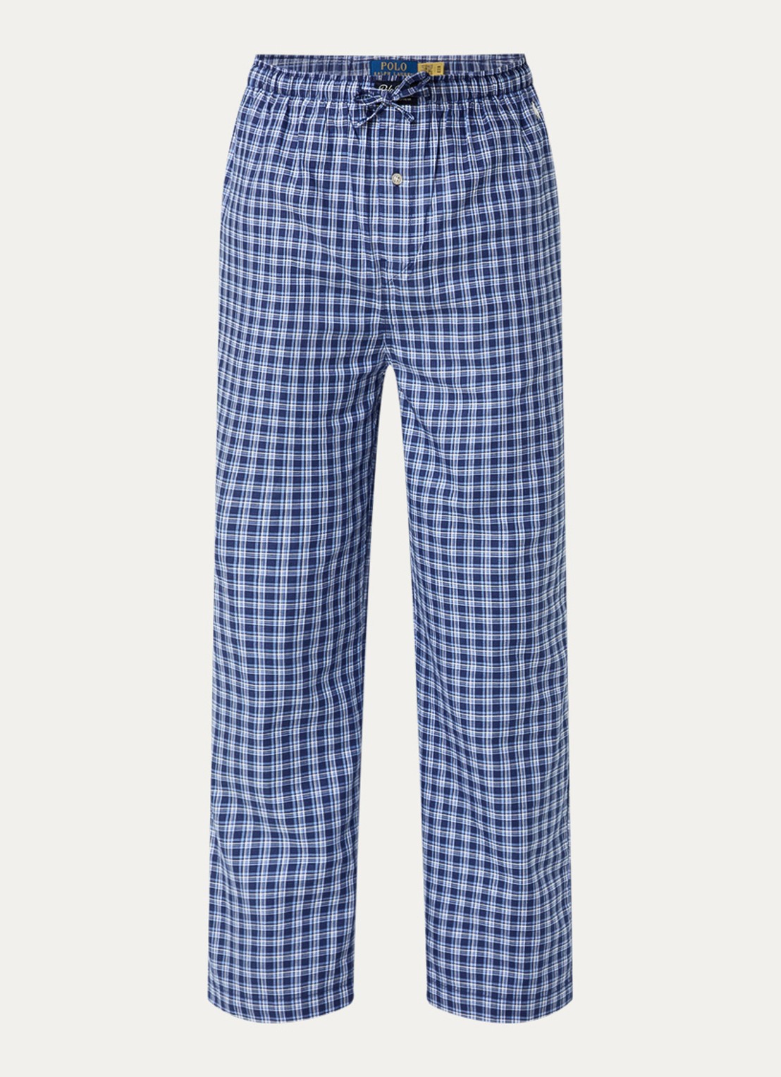 Ralph Lauren Pyjamabroek met logoprint en steekzakken - voorkant royalblauw