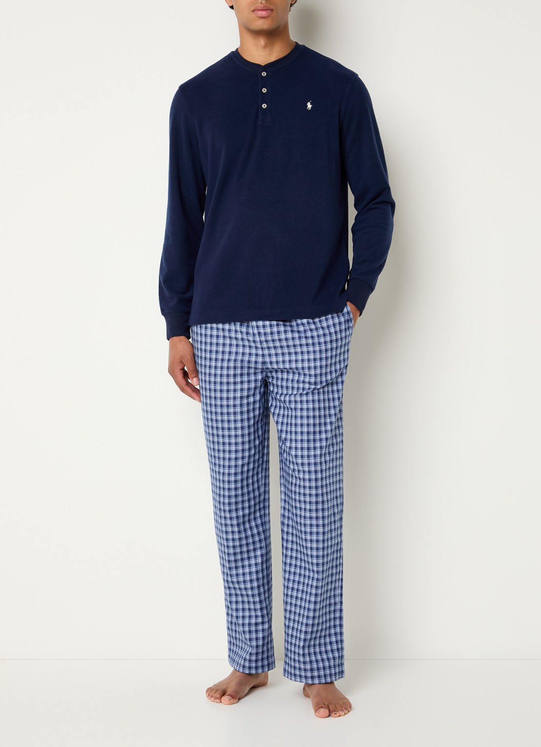 Ralph Lauren Pyjamabroek met logoprint en steekzakken - voorkant 2 royalblauw
