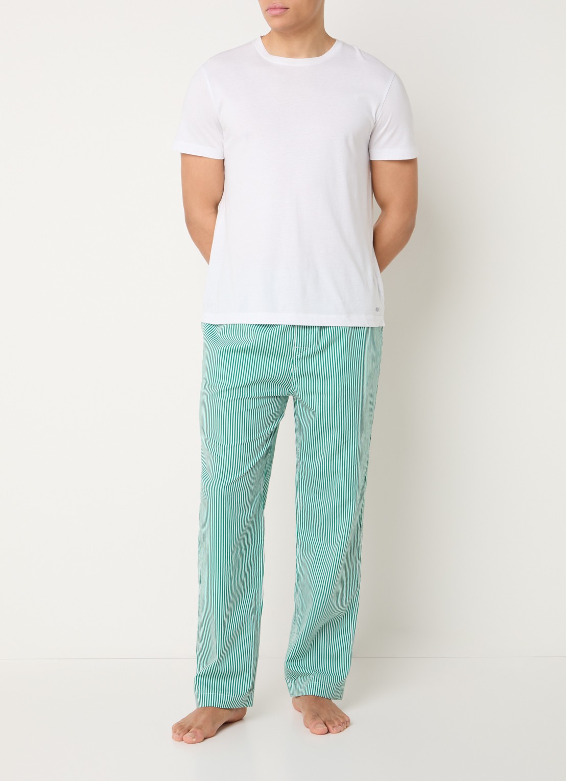 Ralph Lauren Pyjamabroek met logoprint en steekzakken - voorkant 3 groen