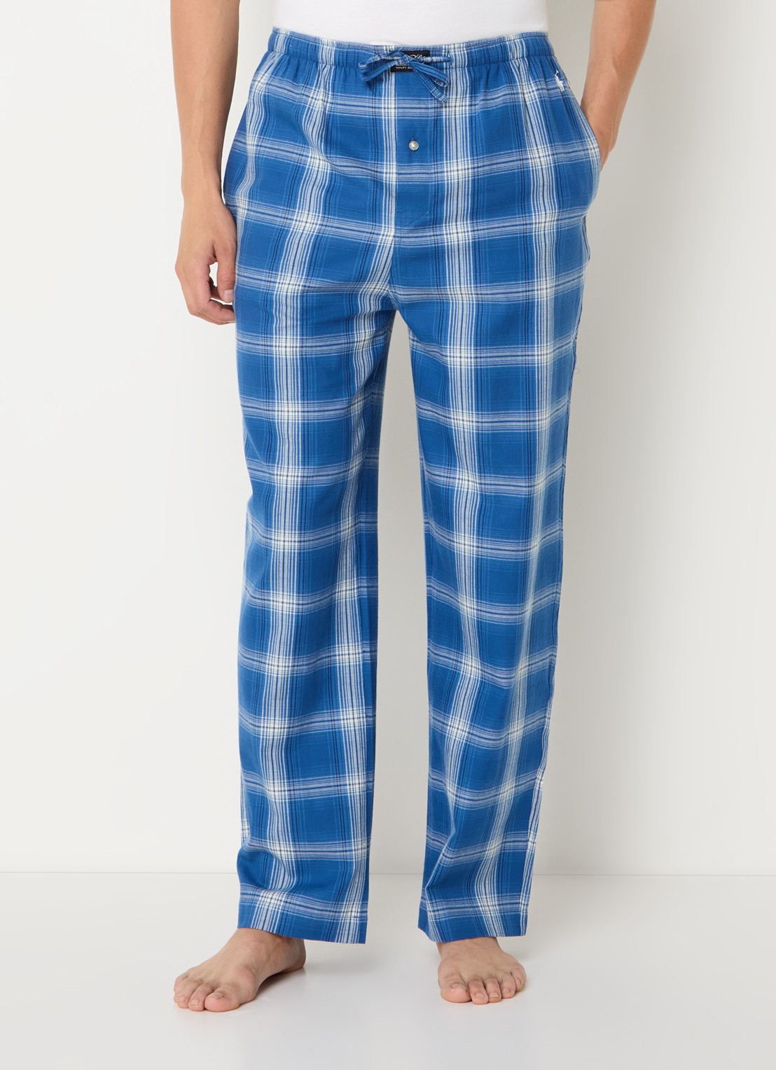 Ralph Lauren Pyjamabroek met logoprint en steekzakken - detail indigo