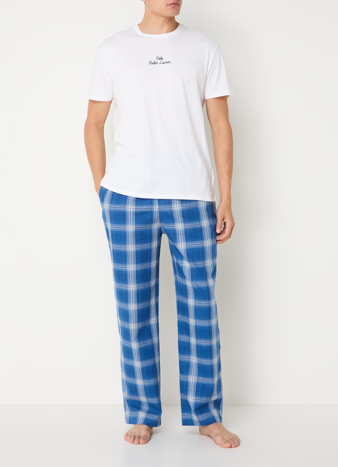 Ralph Lauren Pyjamabroek met logoprint en steekzakken - voorkant 5 indigo