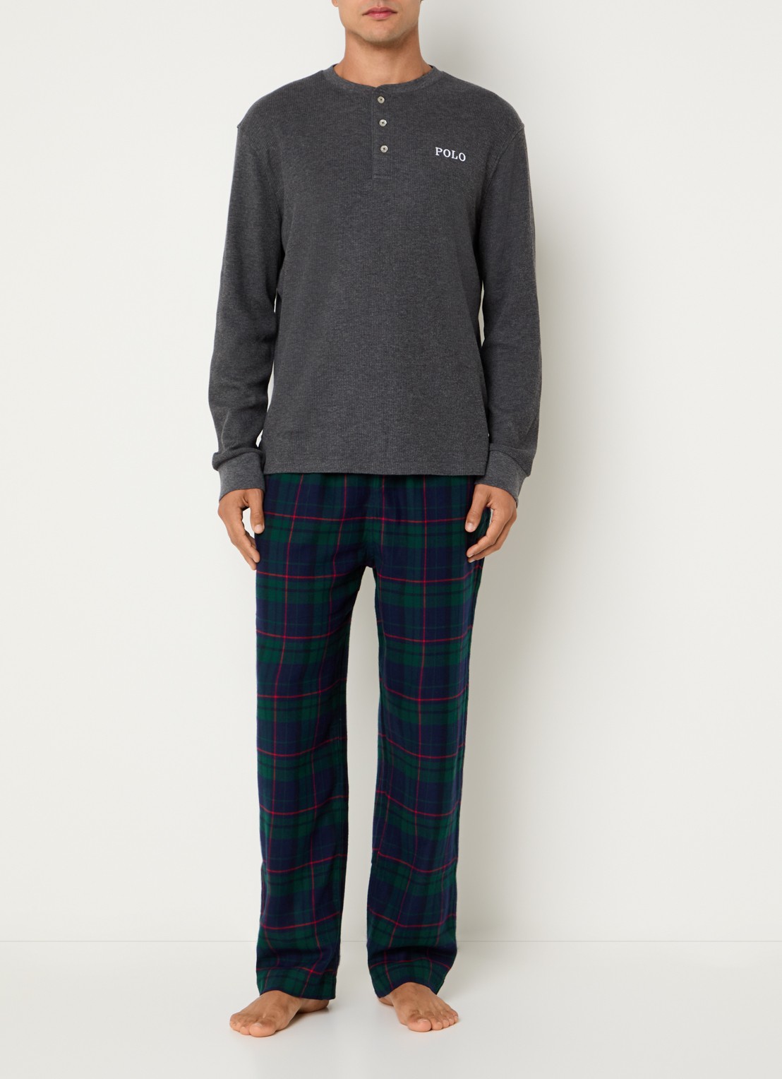 Ralph Lauren Pyjamabroek met steekzakken - voorkant 5 donkergroen