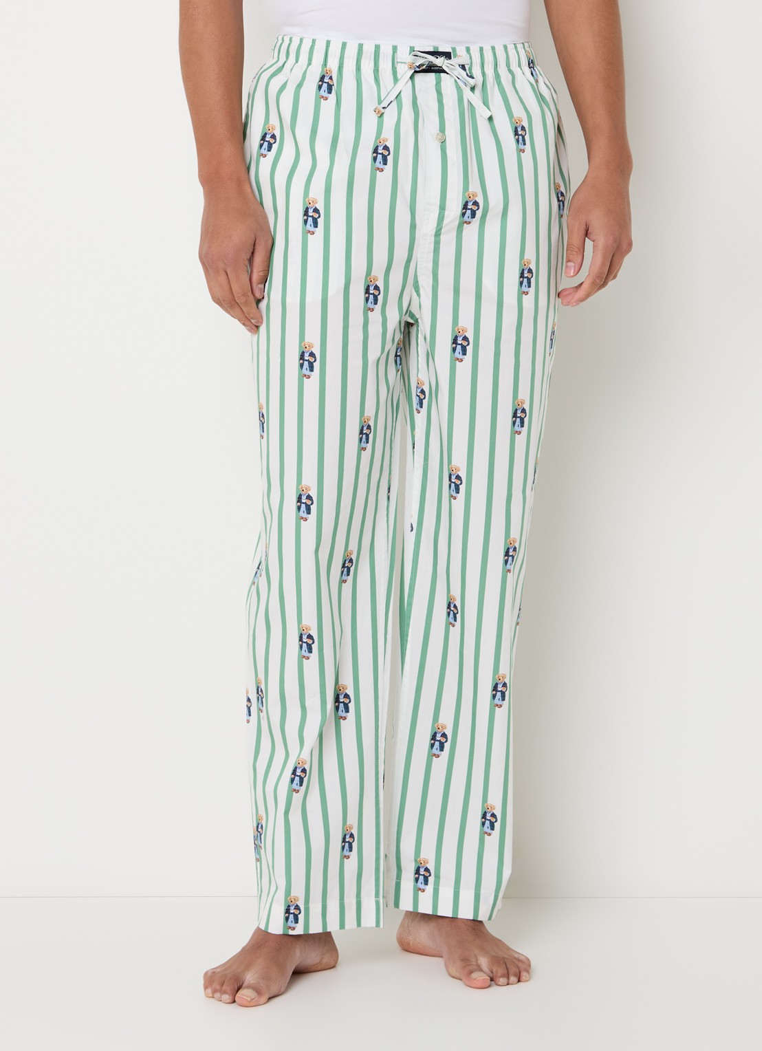 Ralph Lauren Pyjamabroek met streepprint - detail groen