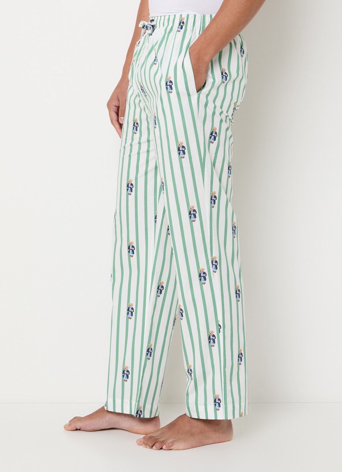 Ralph Lauren Pyjamabroek met streepprint - detail 2 groen