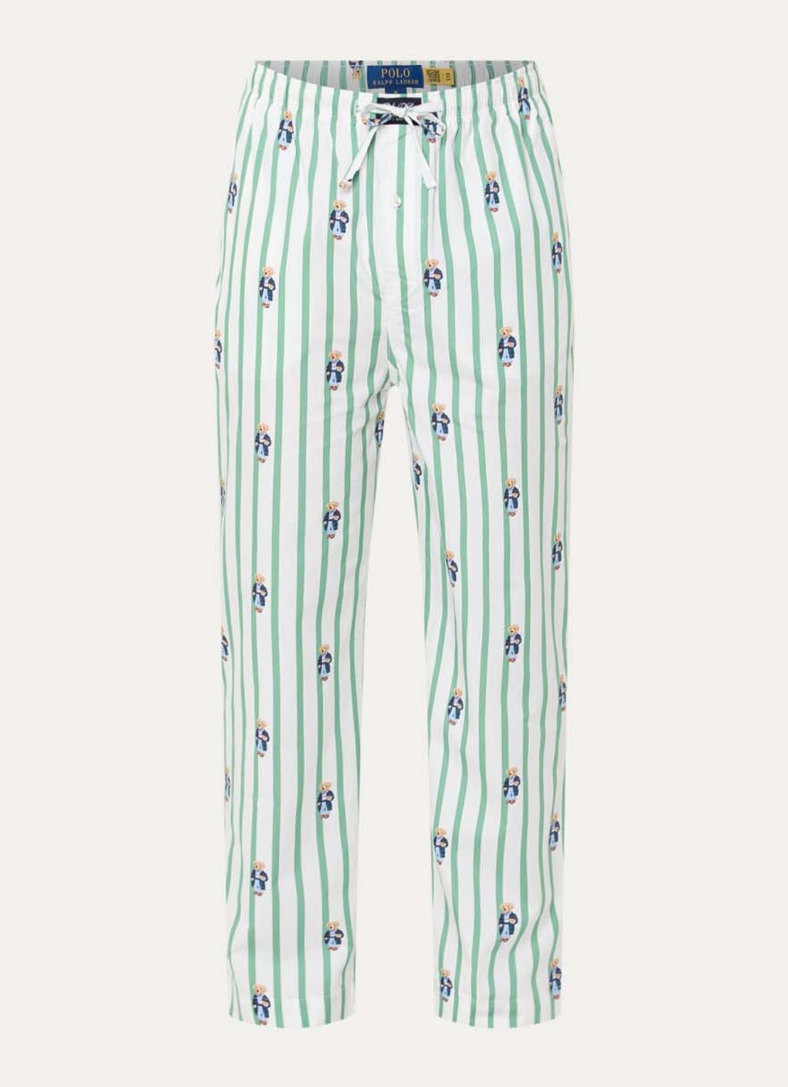 Ralph Lauren Pyjamabroek met streepprint - voorkant 3 groen
