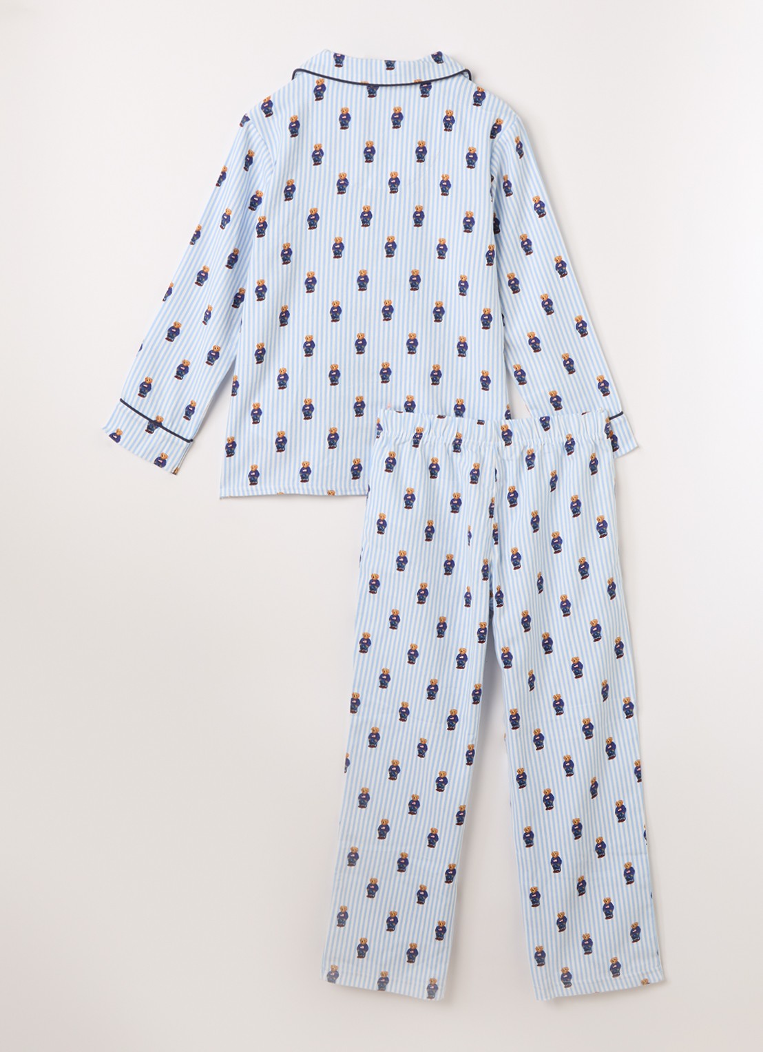 Ralph Lauren Pyjamaset met logoprint - voorkant 2 lichtblauw