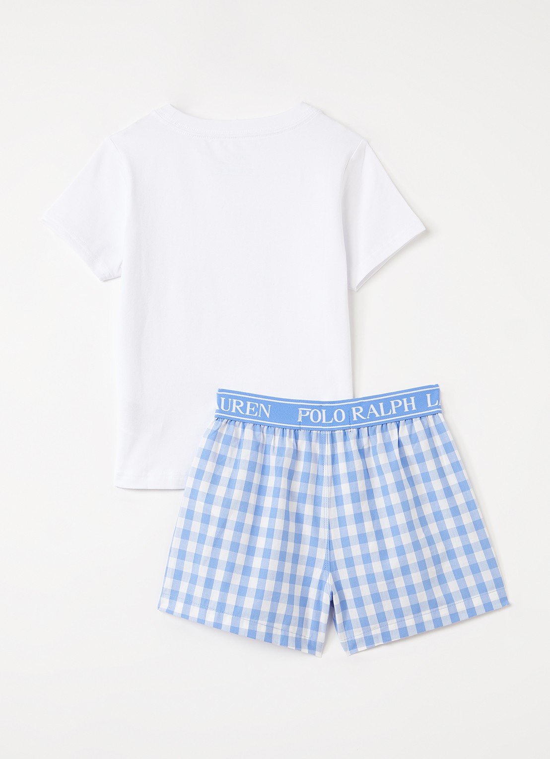 Ralph Lauren Pyjamaset met logoprint - voorkant 2 wit