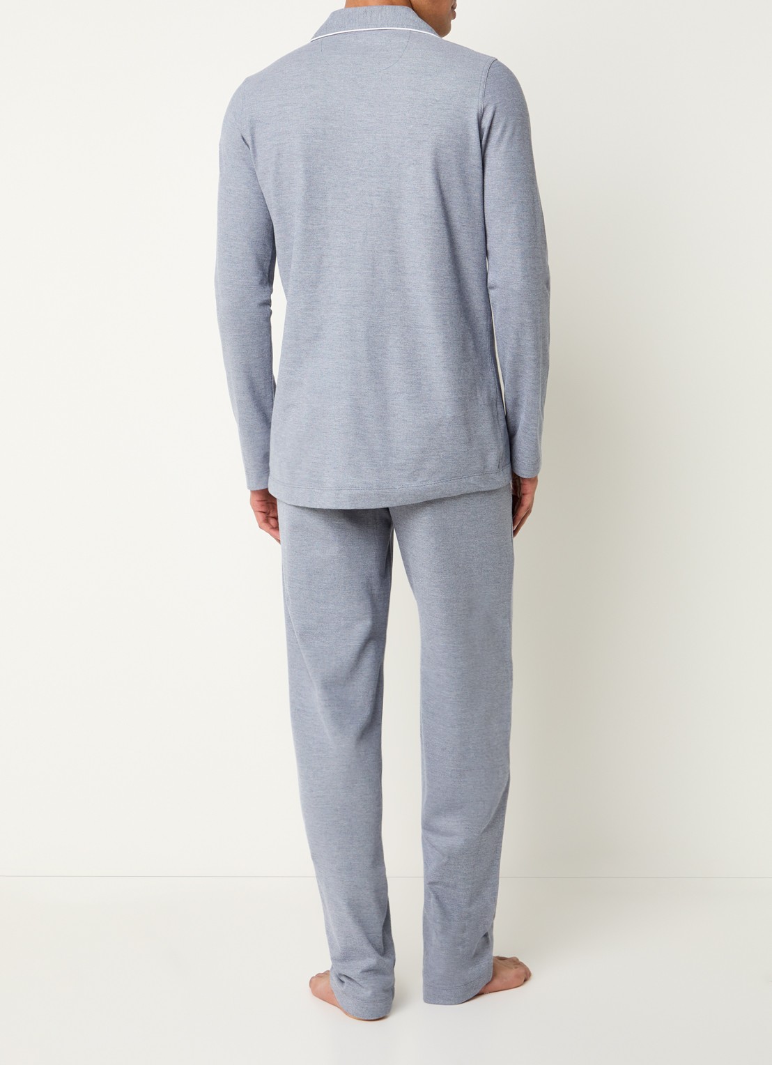 Ralph Lauren Pyjamaset met microdessin - achterkant 3 donkerblauw