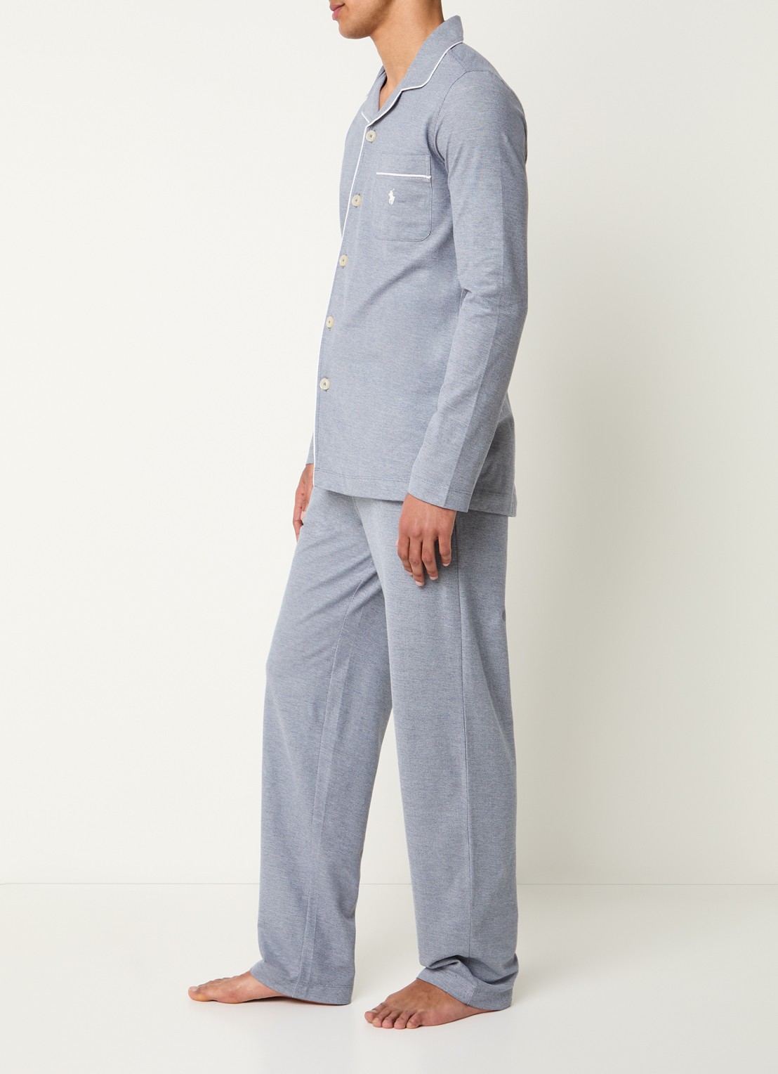 Ralph Lauren Pyjamaset met microdessin - voorkant 2 donkerblauw