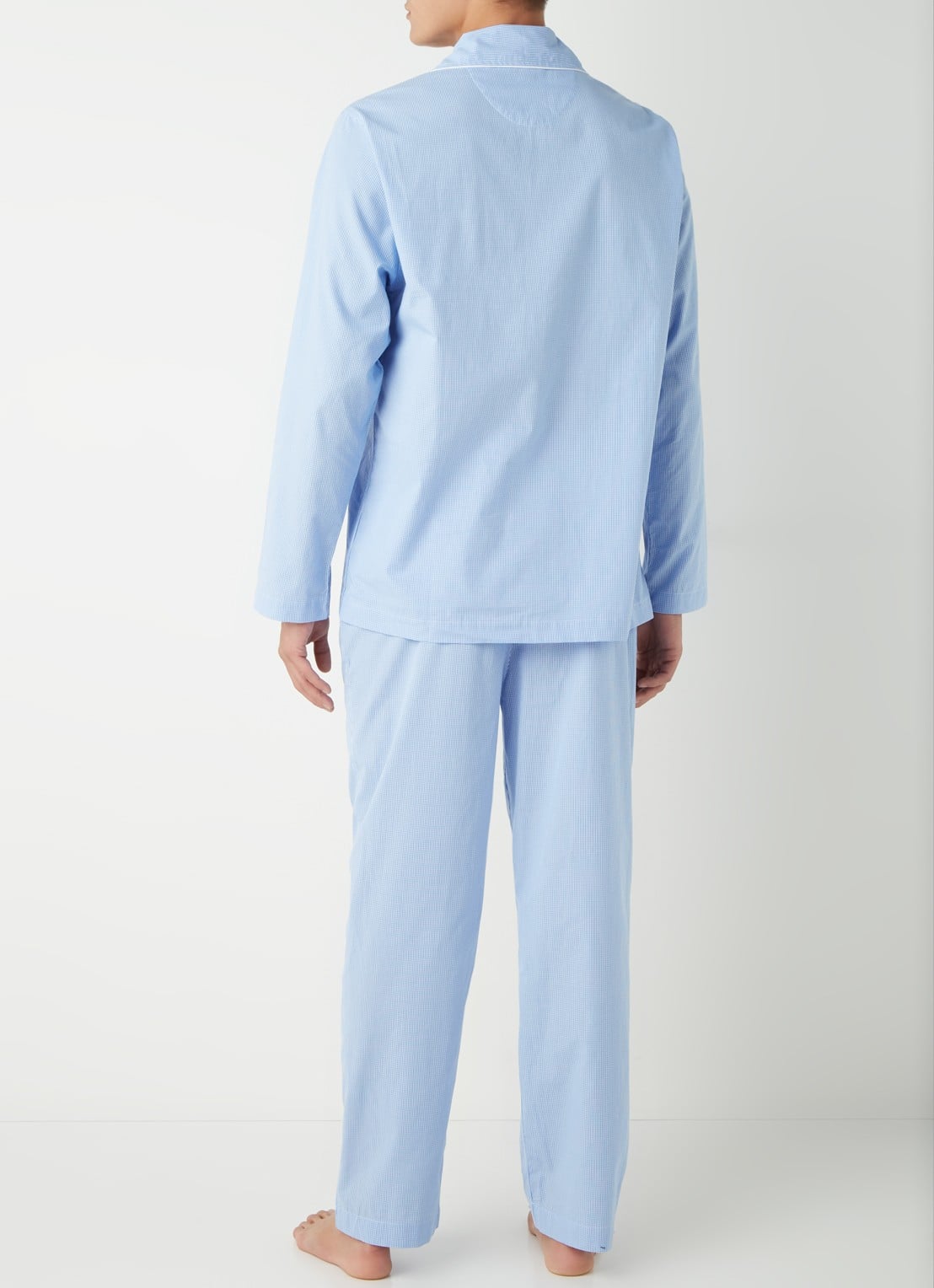 Ralph Lauren Pyjamaset met microdessin - achterkant 2 lichtblauw