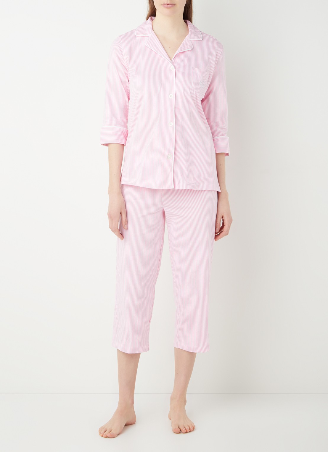 Ralph Lauren Pyjamaset met print - voorkant 2 lichtroze