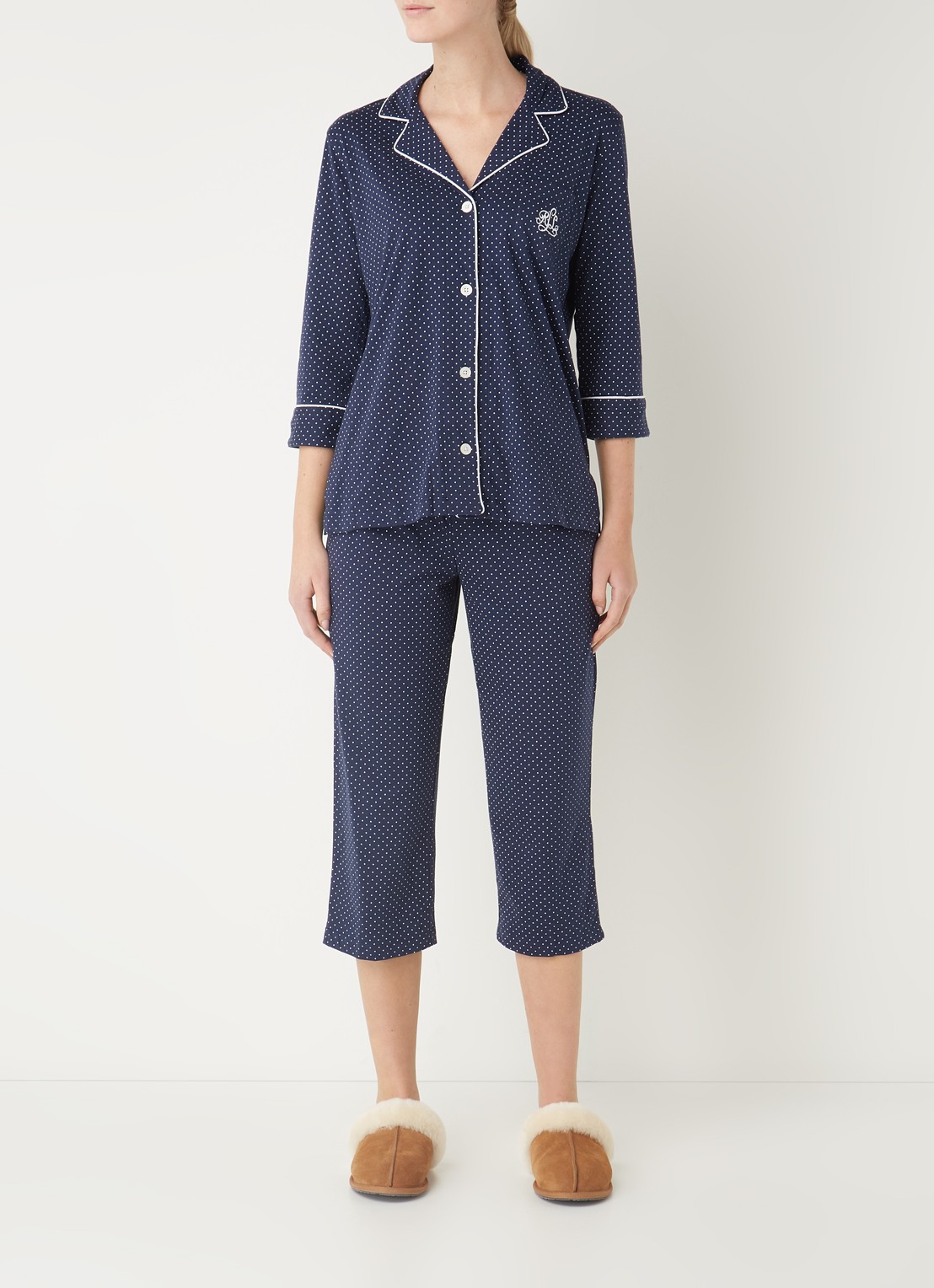 Ralph Lauren Pyjamaset met print - detail donkerblauw