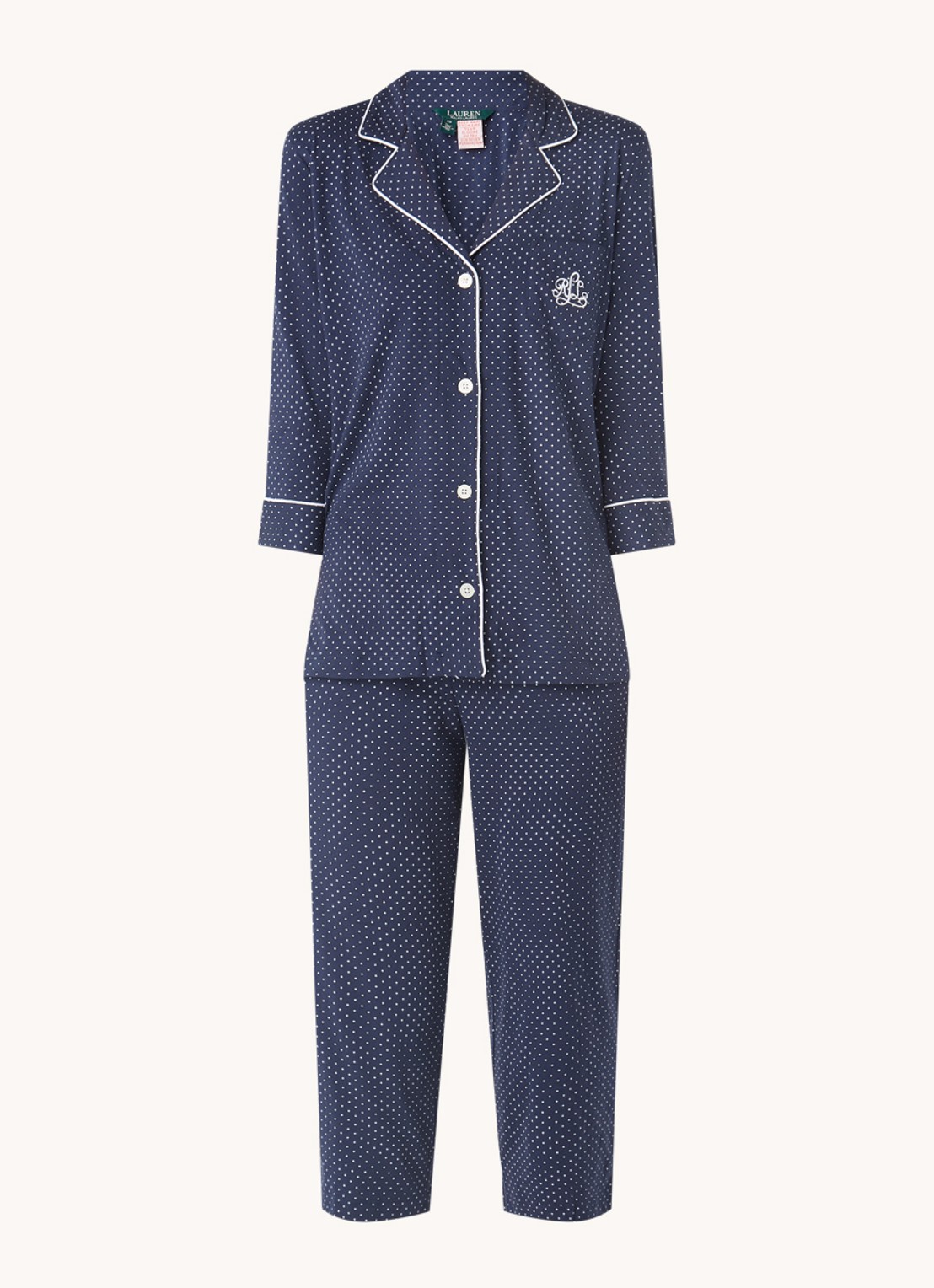 Ralph Lauren Pyjamaset met print - voorkant 2 donkerblauw