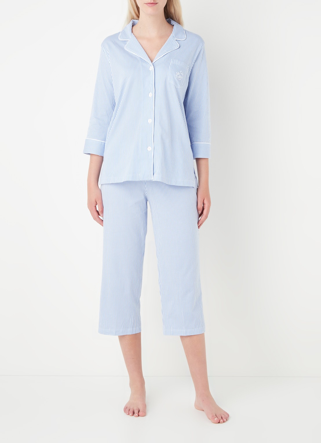 Ralph Lauren Pyjamaset met print - voorkant 4 lichtblauw