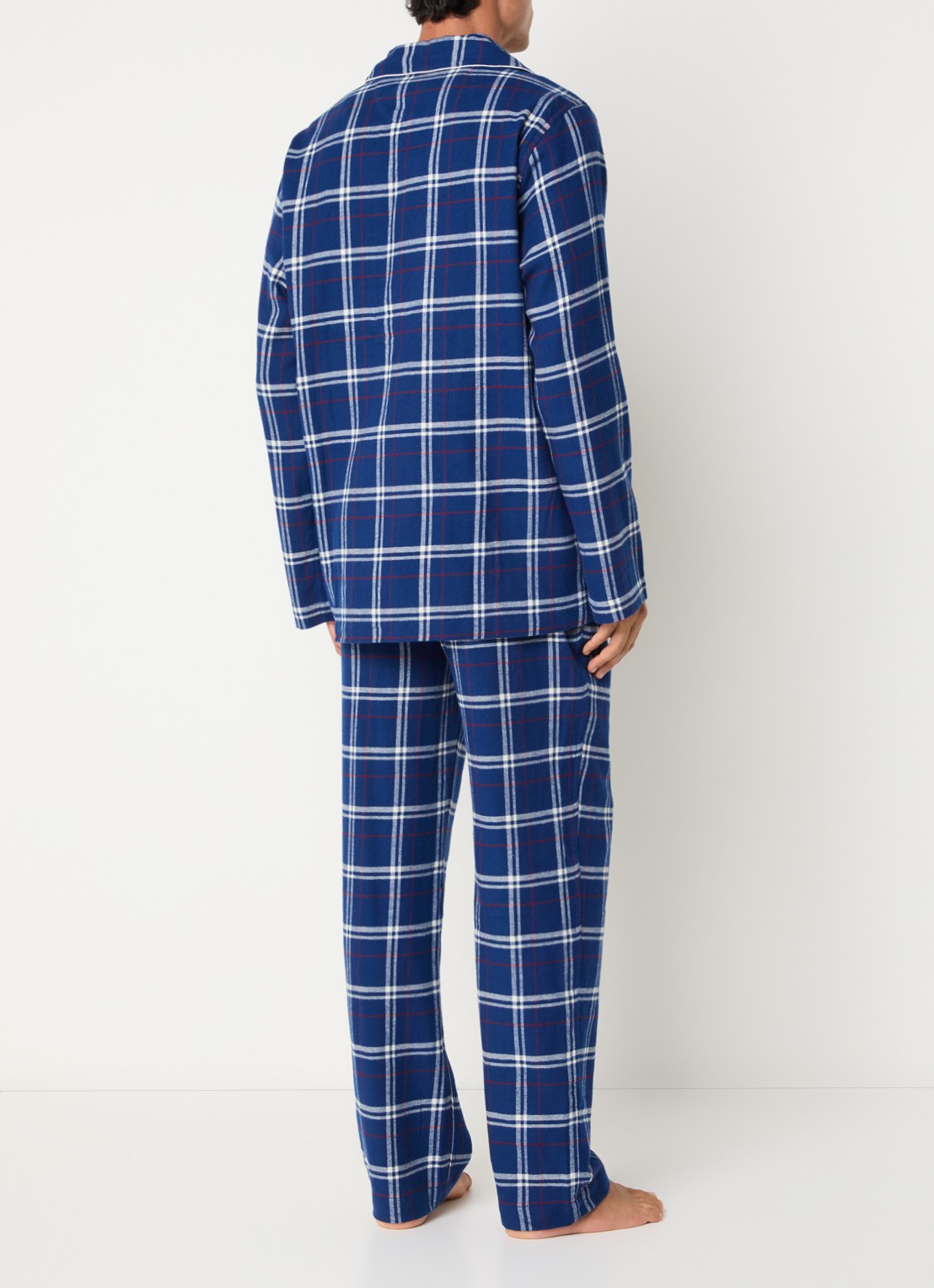Ralph Lauren Pyjamaset met ruit dessin - achterkant royalblauw