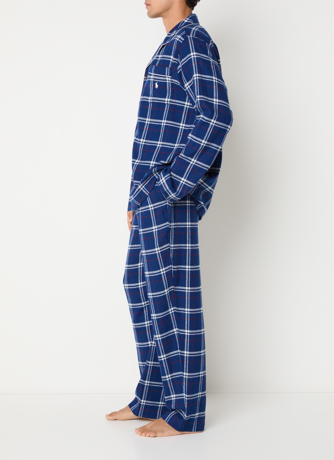 Ralph Lauren Pyjamaset met ruit dessin - voorkant 4 royalblauw