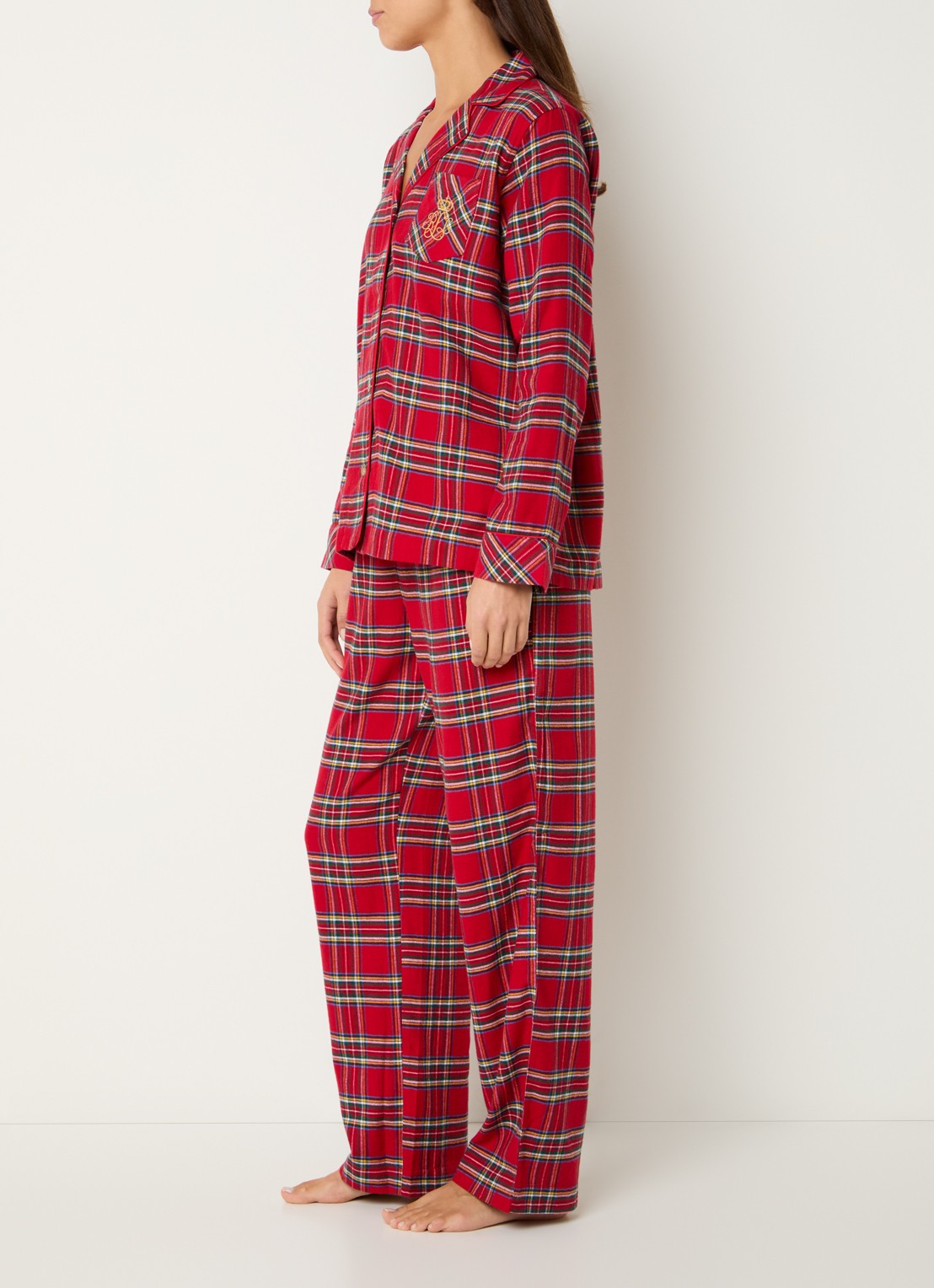 Ralph Lauren Pyjamaset met ruitdessin - detail rood