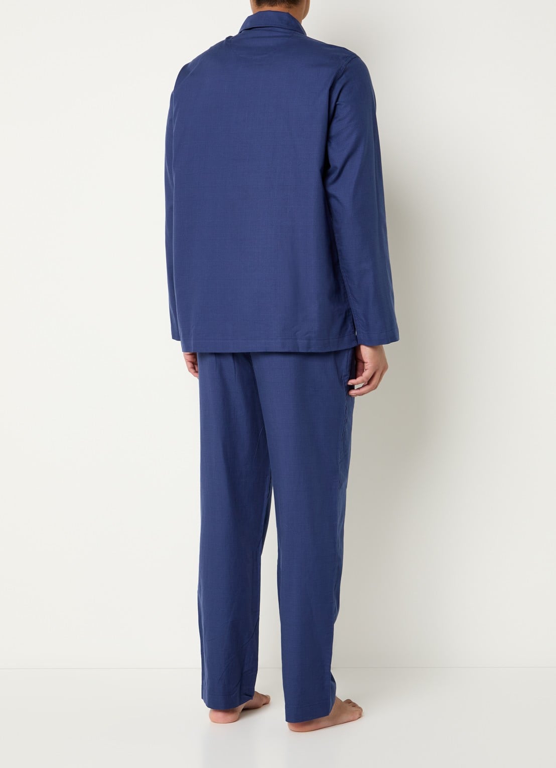 Ralph Lauren Pyjamaset met ruitdessin - achterkant donkerblauw