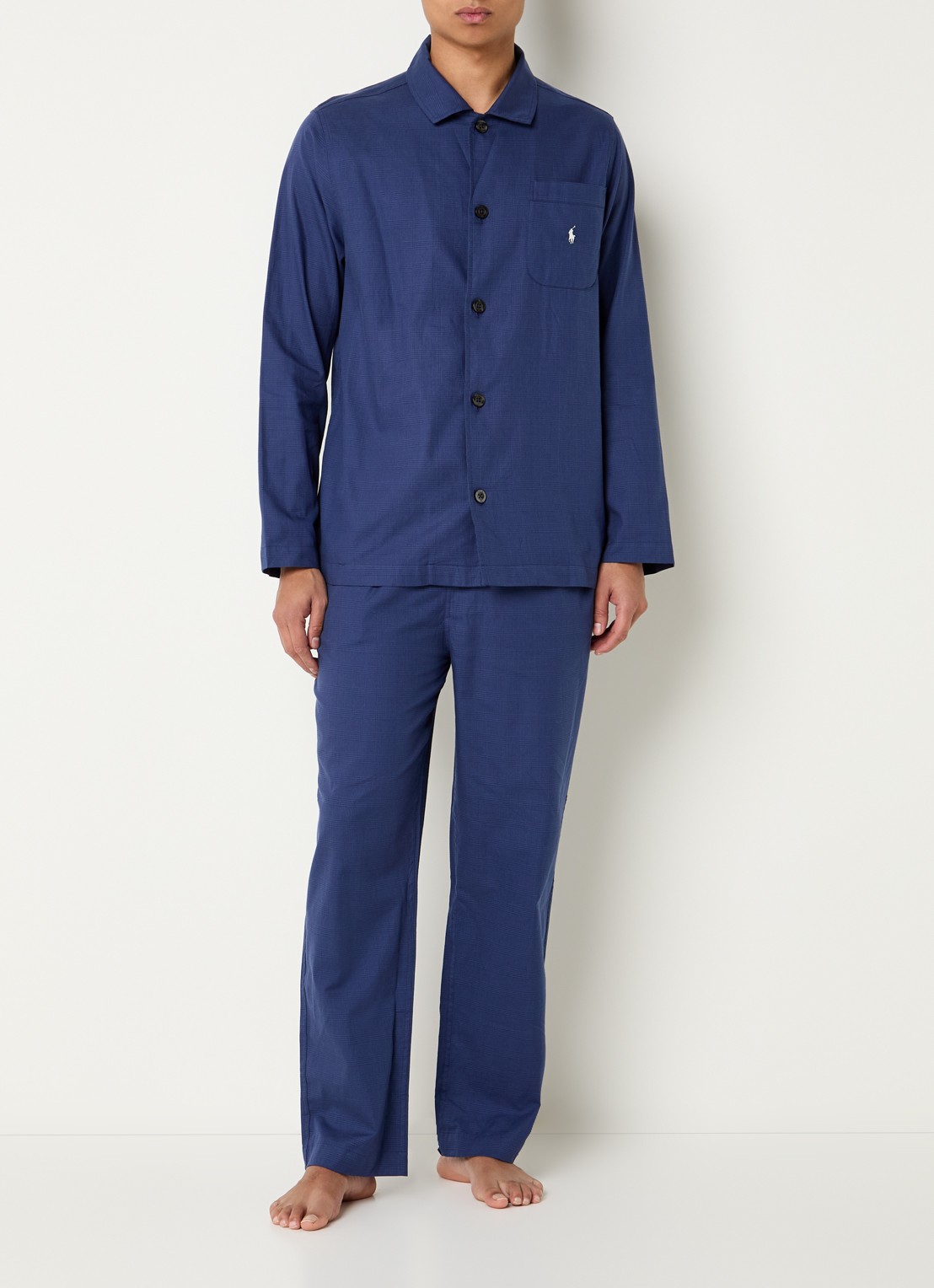 Ralph Lauren Pyjamaset met ruitdessin - detail 2 donkerblauw