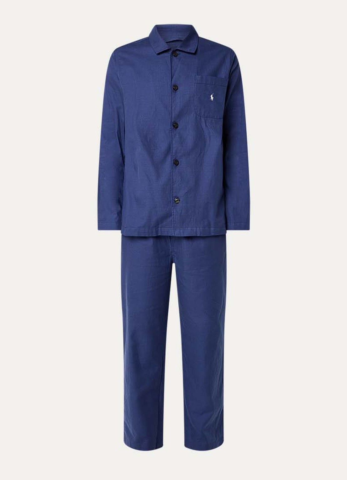 Ralph Lauren Pyjamaset met ruitdessin - voorkant 3 donkerblauw