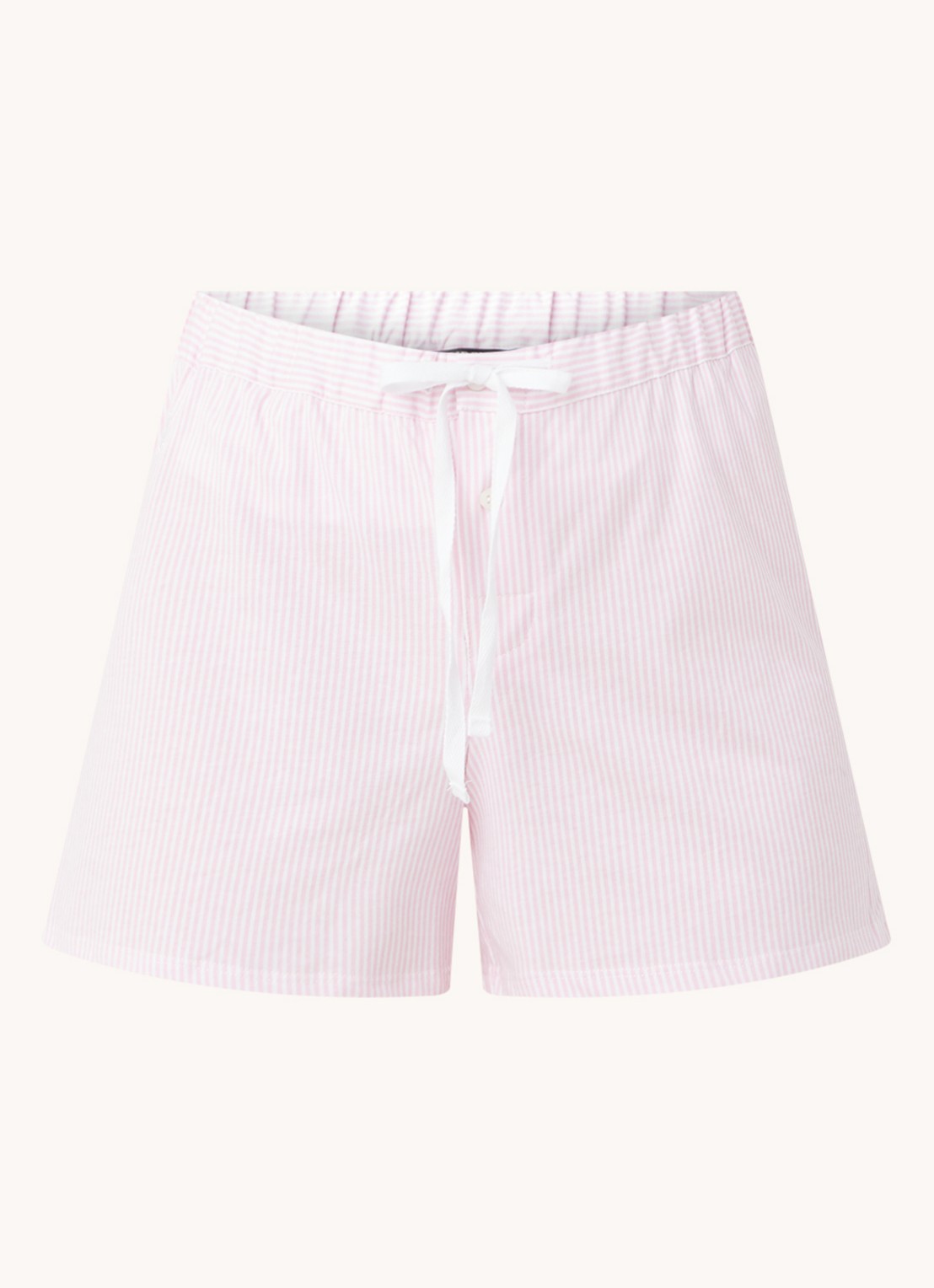 Ralph Lauren Pyjamashorts met streepprint - voorkant lichtroze