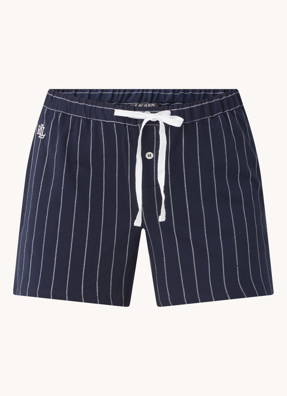 Ralph Lauren Pyjamashorts met streepprint - voorkant blauw