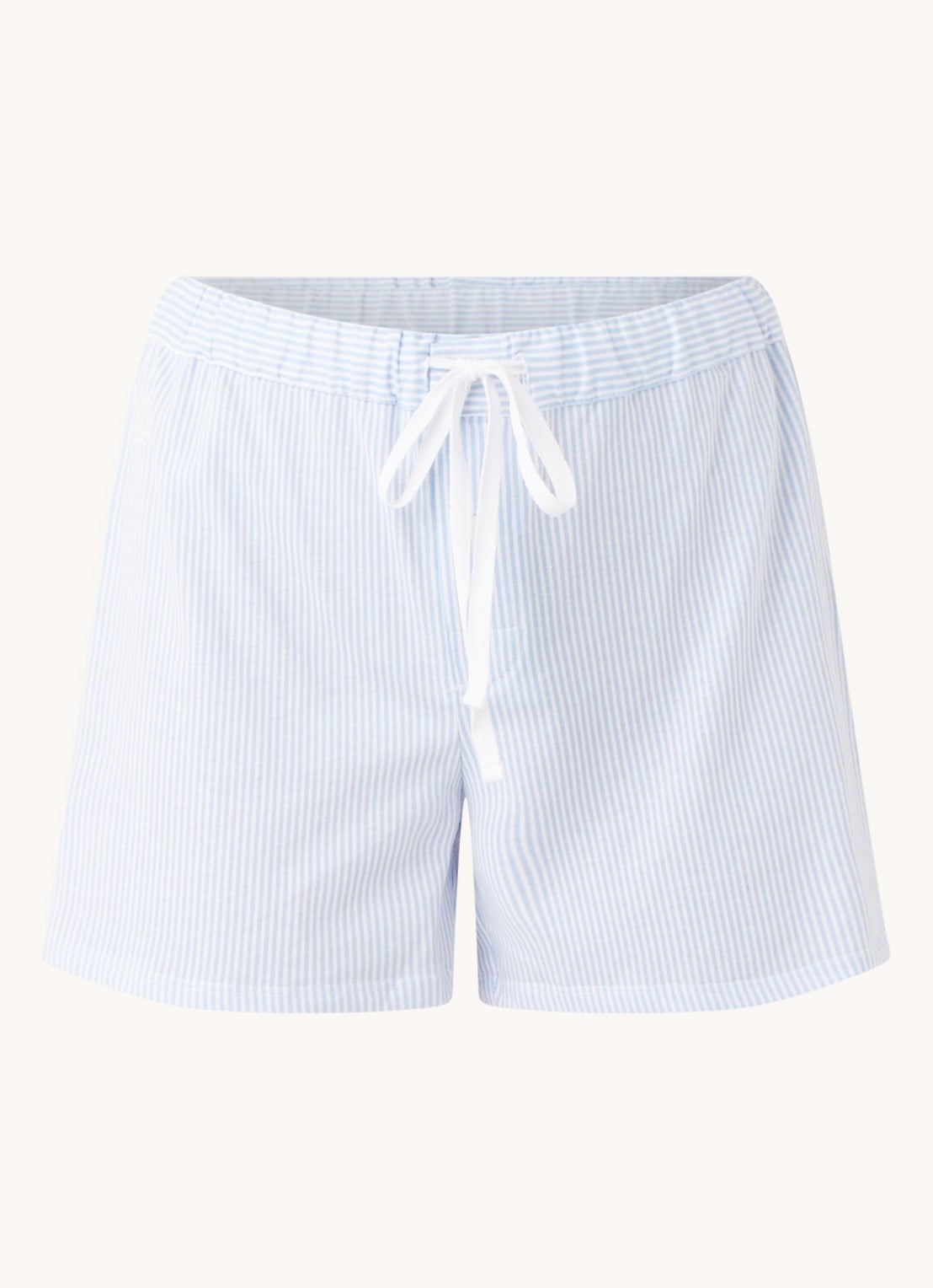 Ralph Lauren Pyjamashorts met streepprint - voorkant 3 lichtblauw