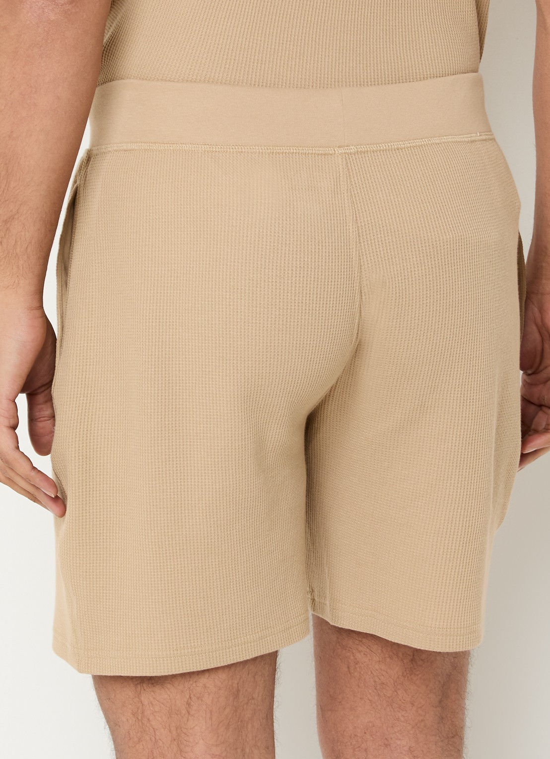 Ralph Lauren Pyjamashorts met structuur - achterkant 3 camel
