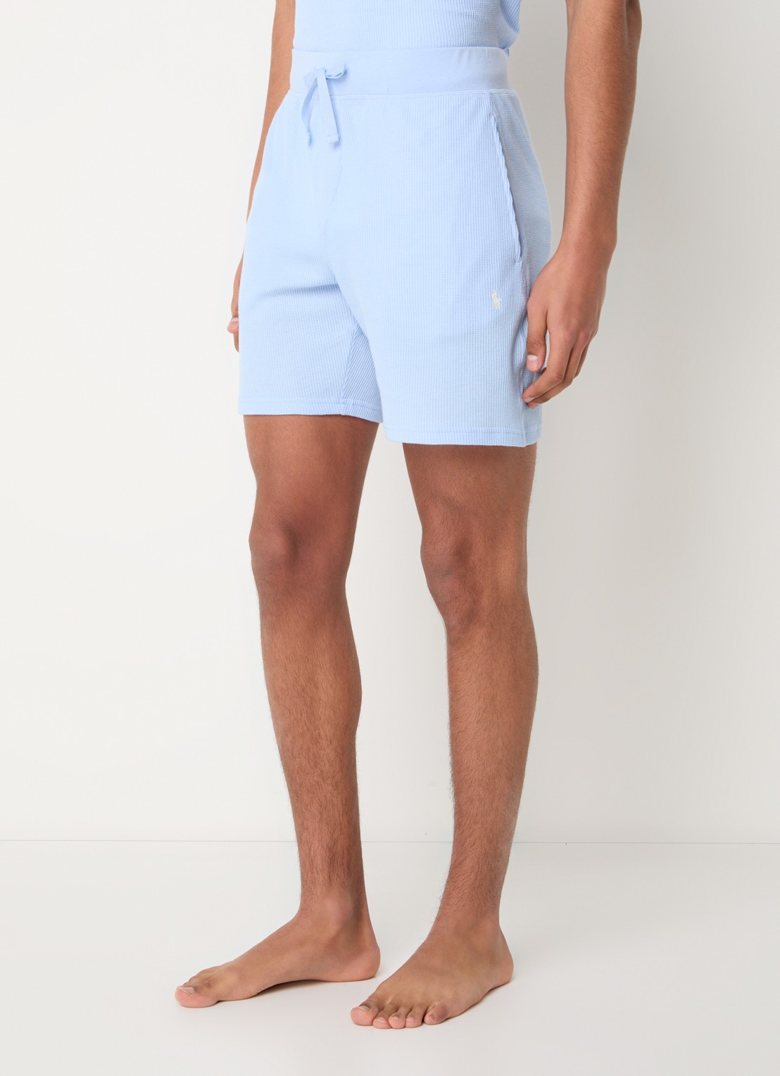Ralph Lauren Pyjamashorts met structuur - detail 3 lichtblauw