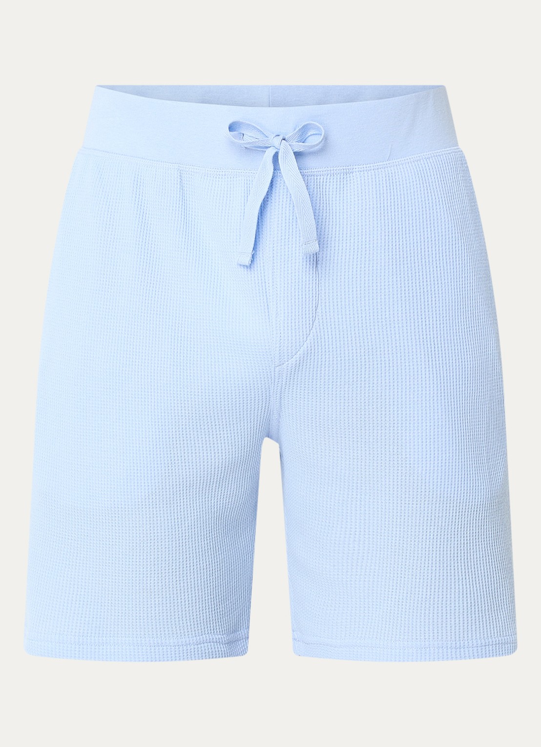 Ralph Lauren Pyjamashorts met structuur - voorkant lichtblauw
