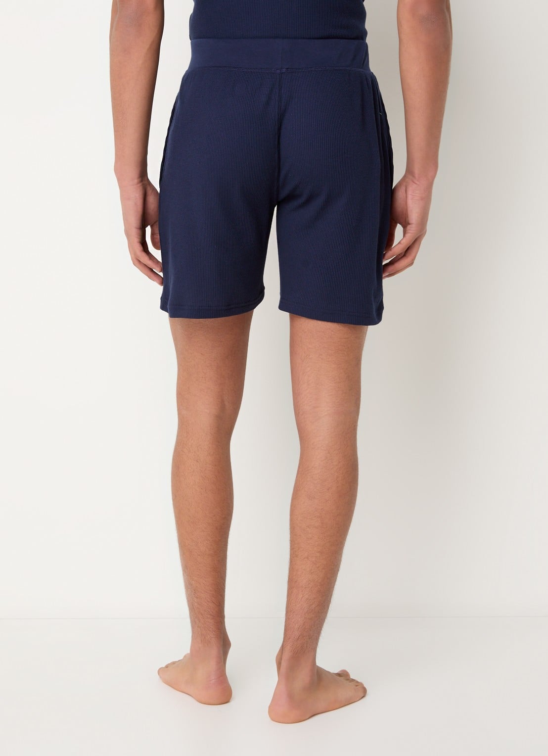 Ralph Lauren Pyjamashorts met structuur - achterkant 4 donkerblauw