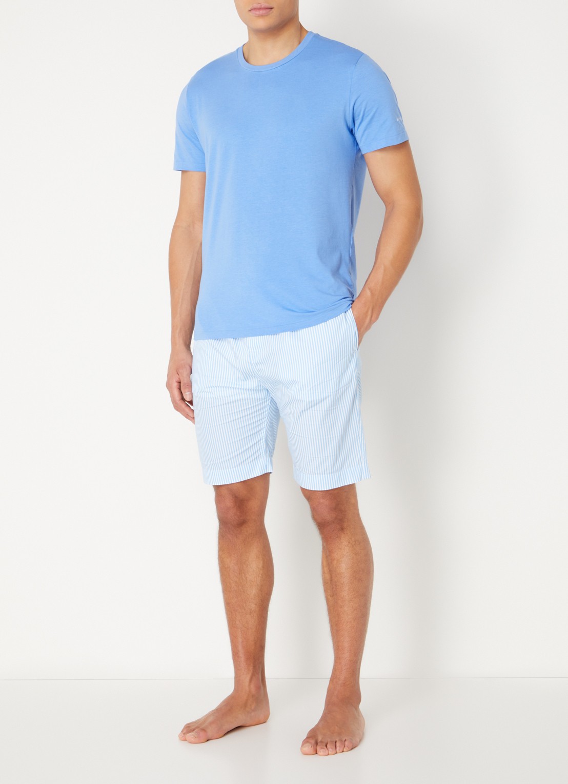 Ralph Lauren Pyjamatop met logo - voorkant 2 blauw
