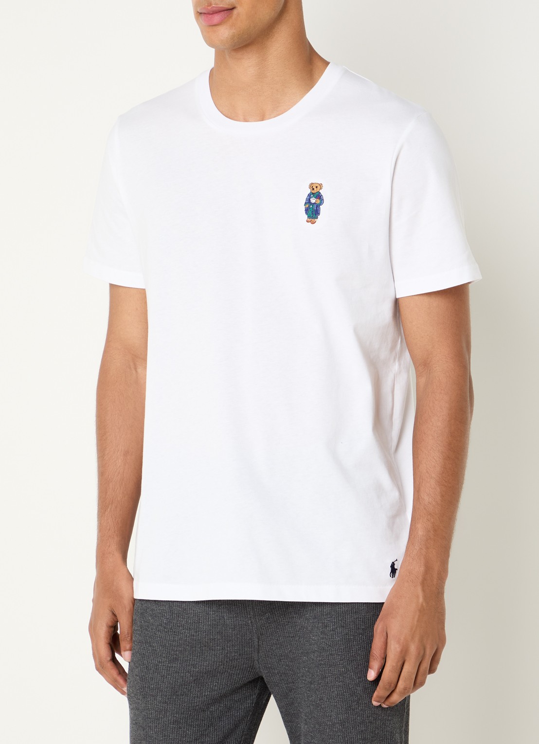 Ralph Lauren Pyjamatop met logo - detail 3 wit