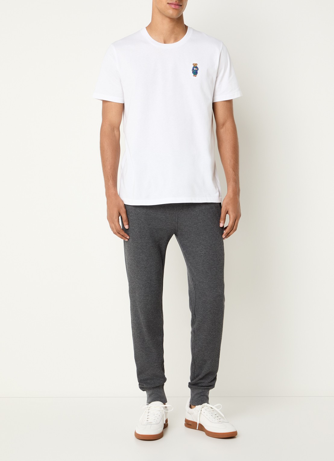 Ralph Lauren Pyjamatop met logo - voorkant 2 wit