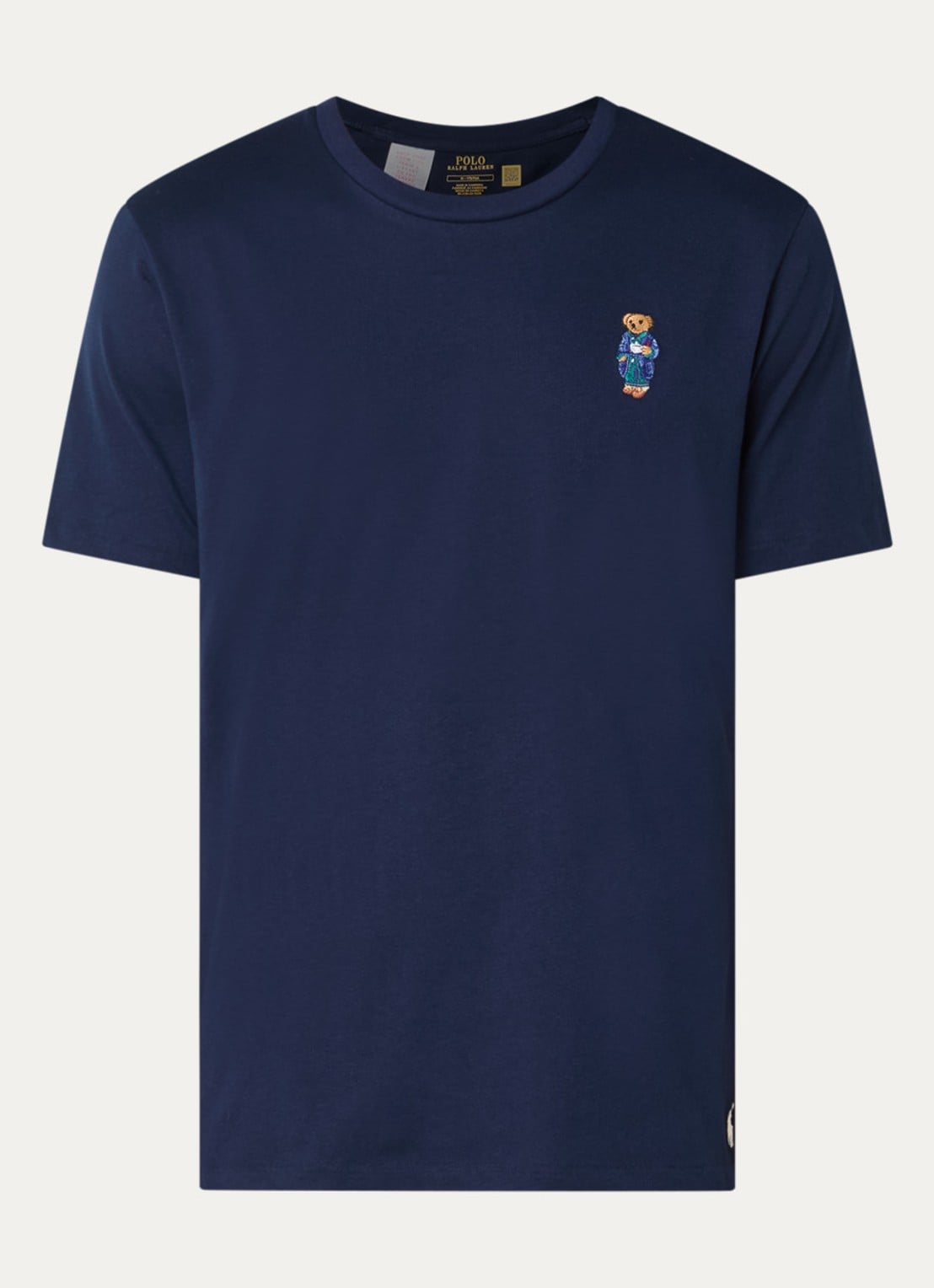Ralph Lauren Pyjamatop met logo - voorkant 2 donkerblauw
