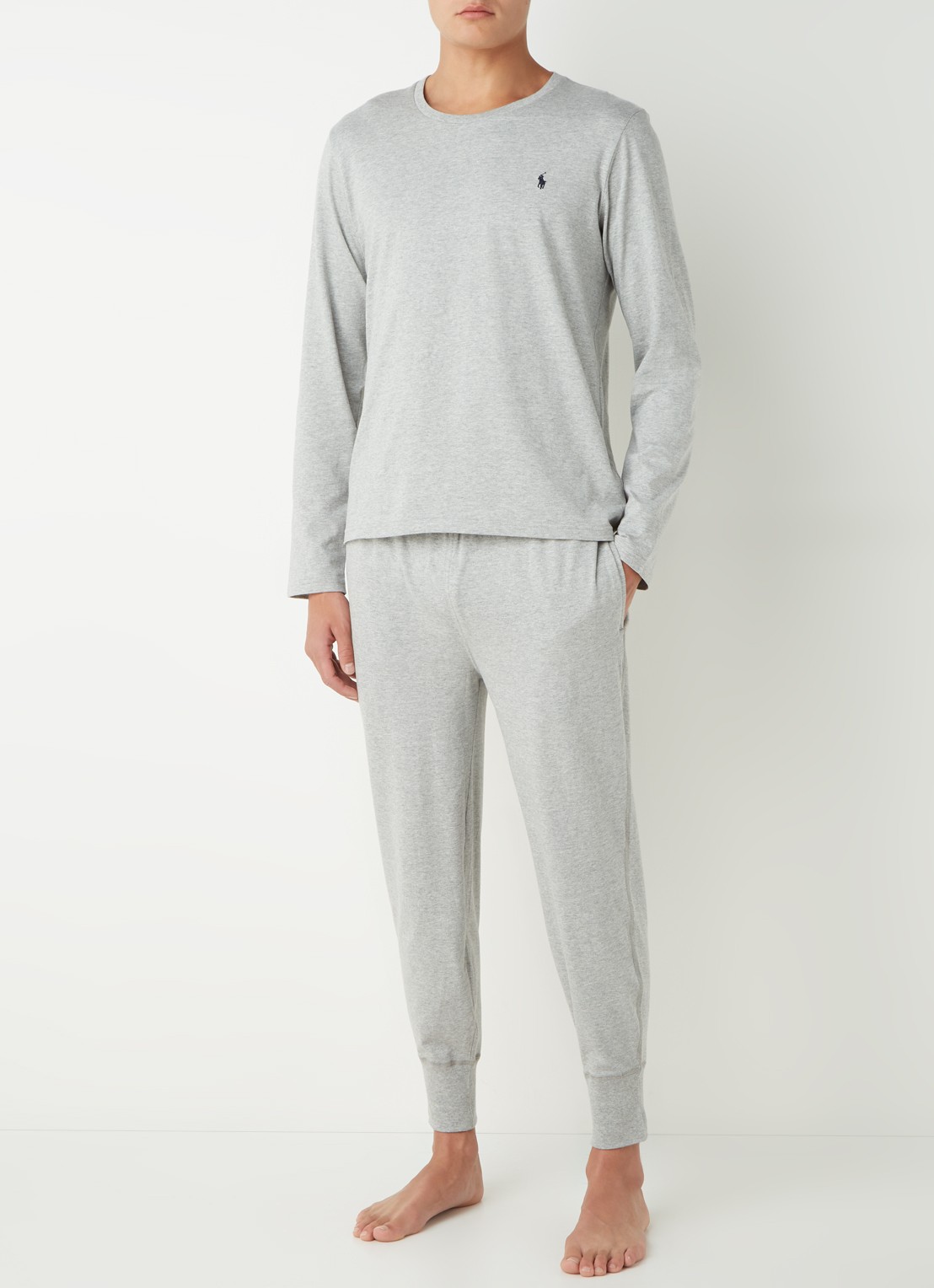 Ralph Lauren Pyjamatop met logo - voorkant 4 grijs