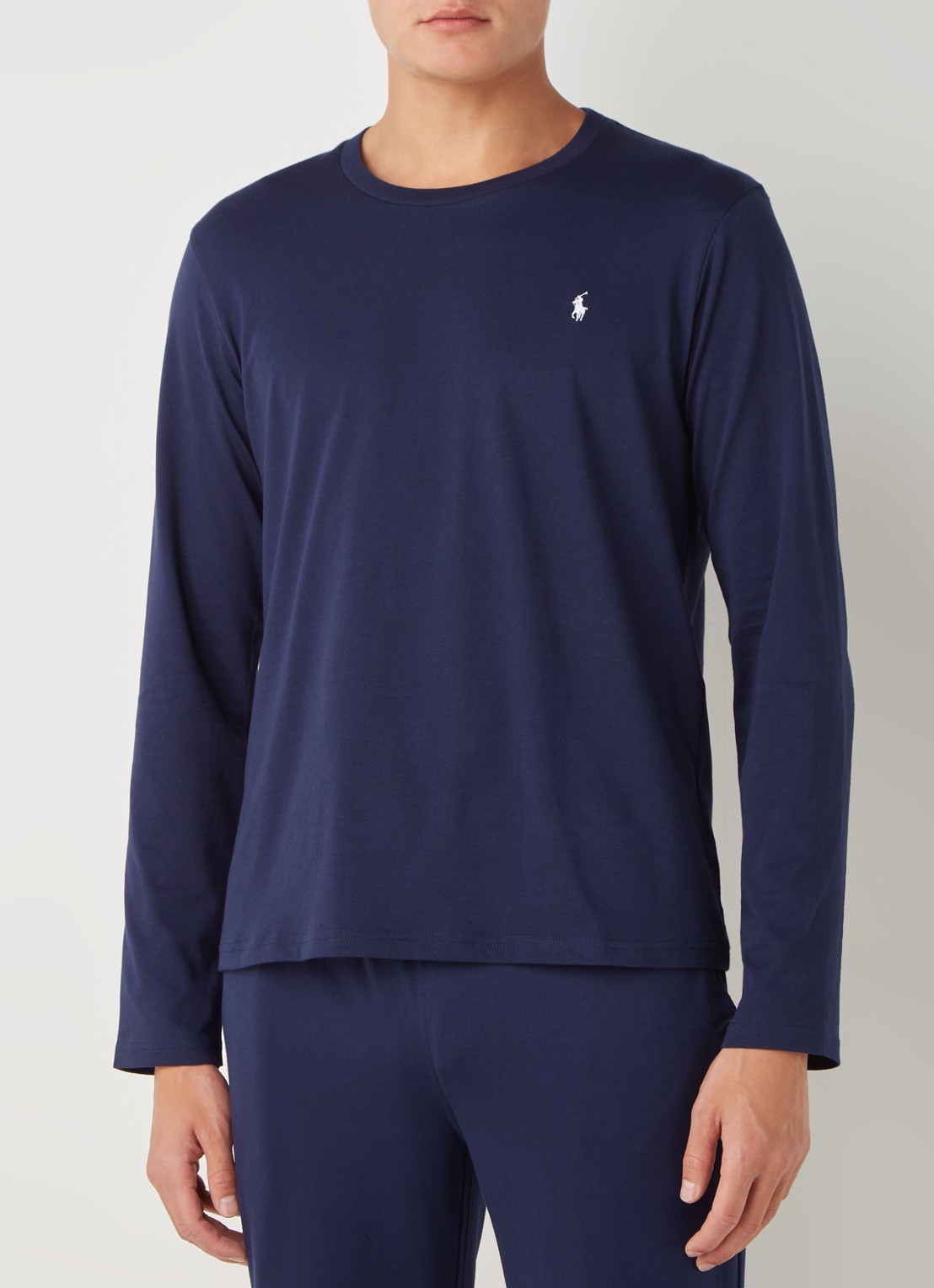 Ralph Lauren Pyjamatop met logo - detail 4 donkerblauw