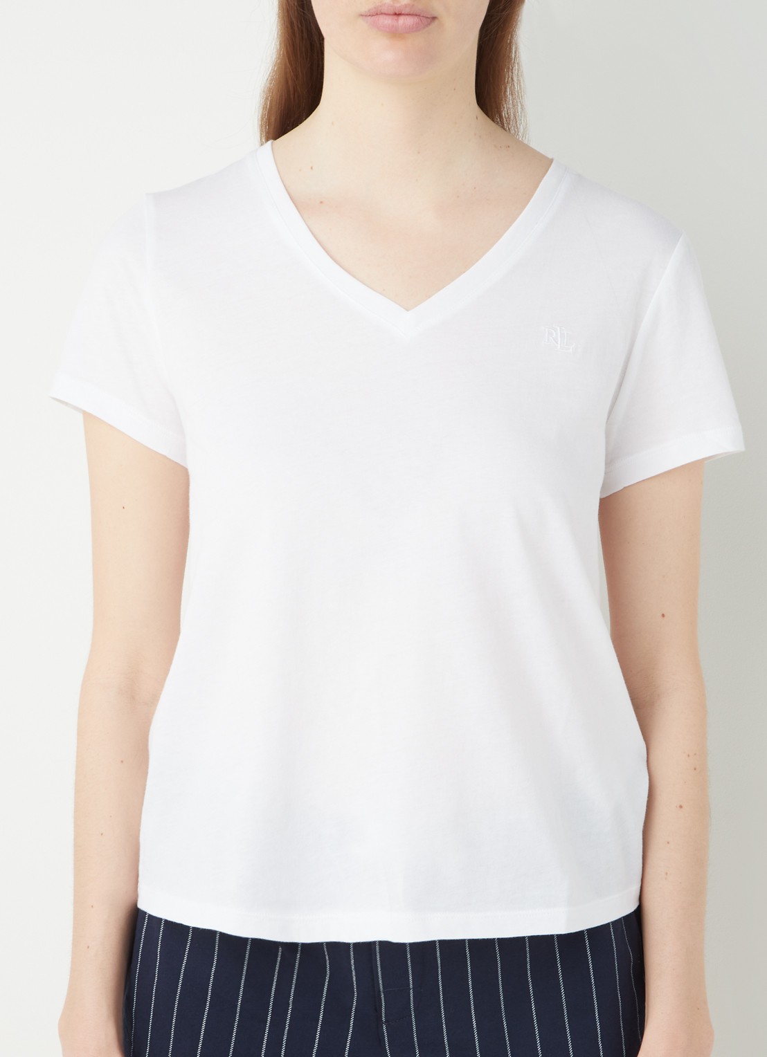 Ralph Lauren Pyjamatop met logoborduring - detail 4 wit