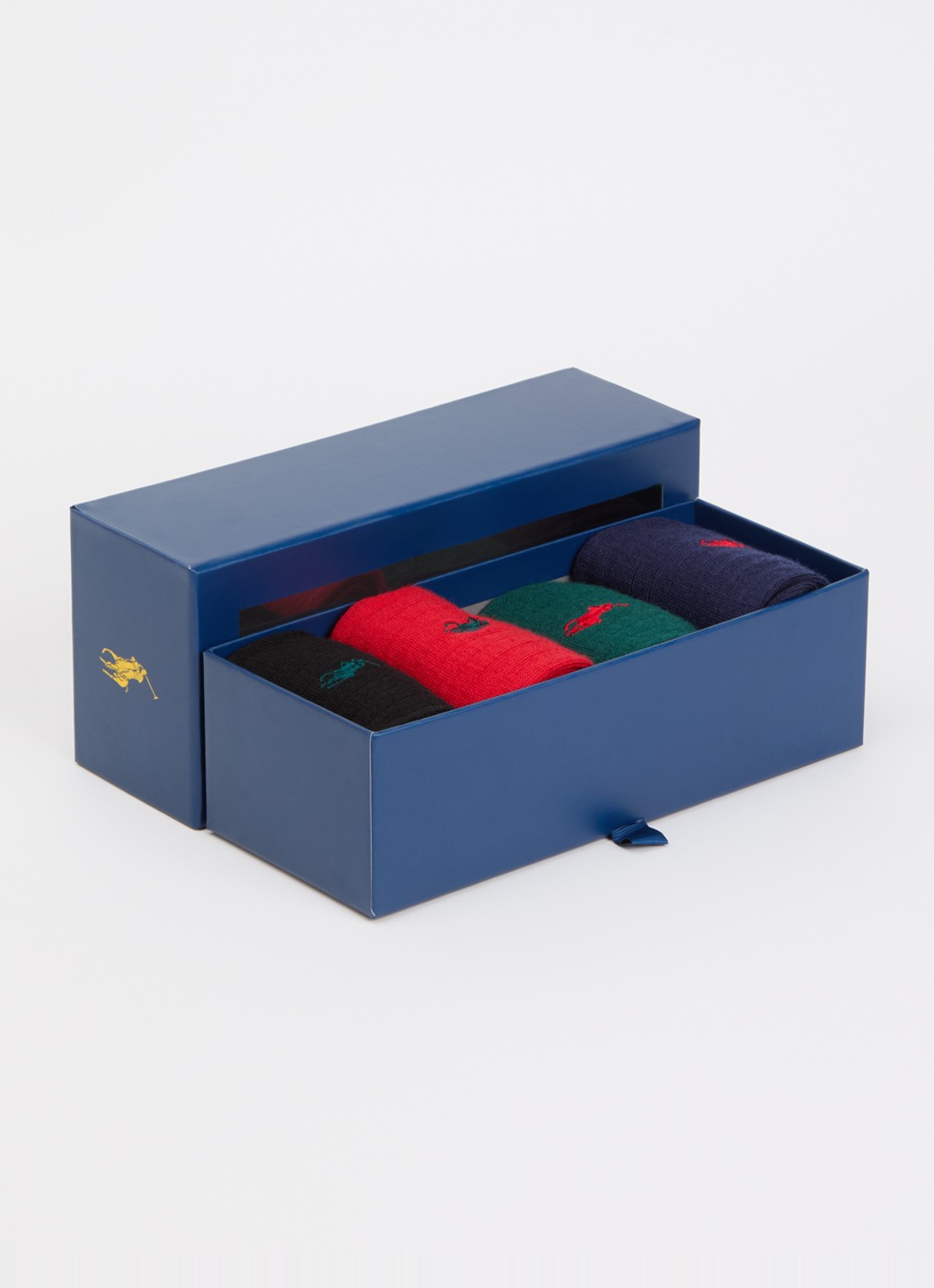 Ralph Lauren RBG Crew sokken in wolblend in 4-pack giftbox - detail 4 rood