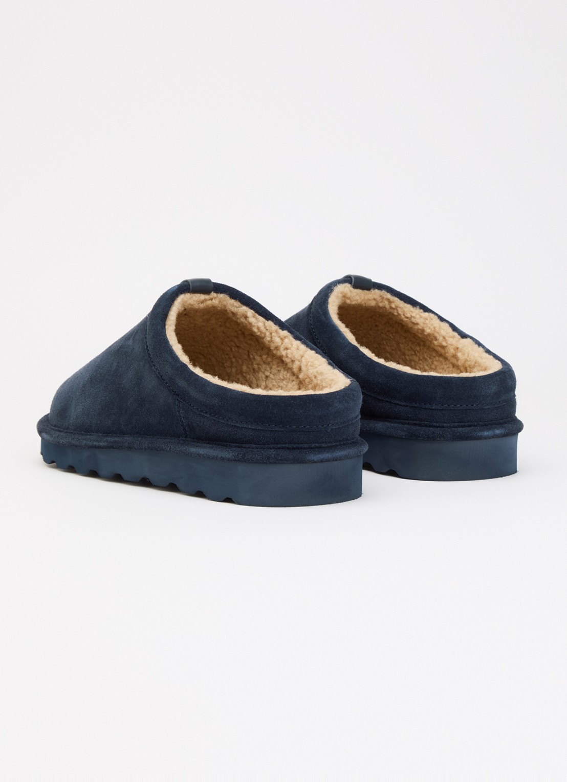 Ralph Lauren Reade clog van suède  - achterkant donkerblauw