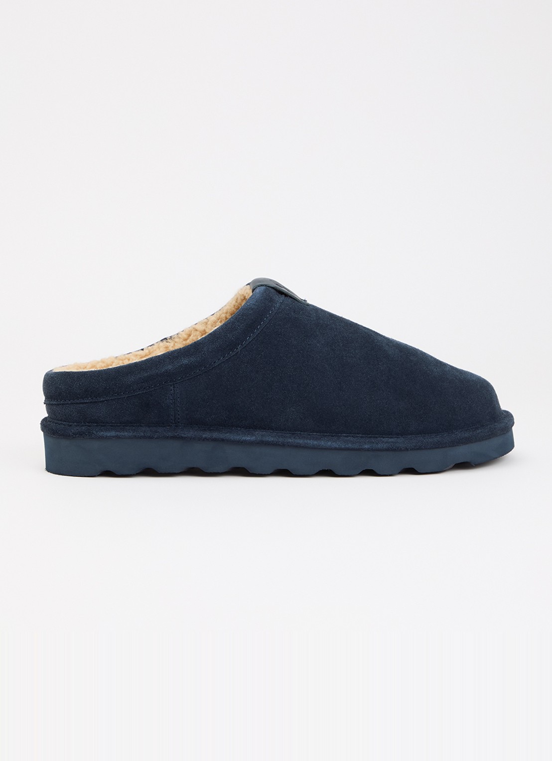Ralph Lauren Reade clog van suède  - voorkant 2 donkerblauw
